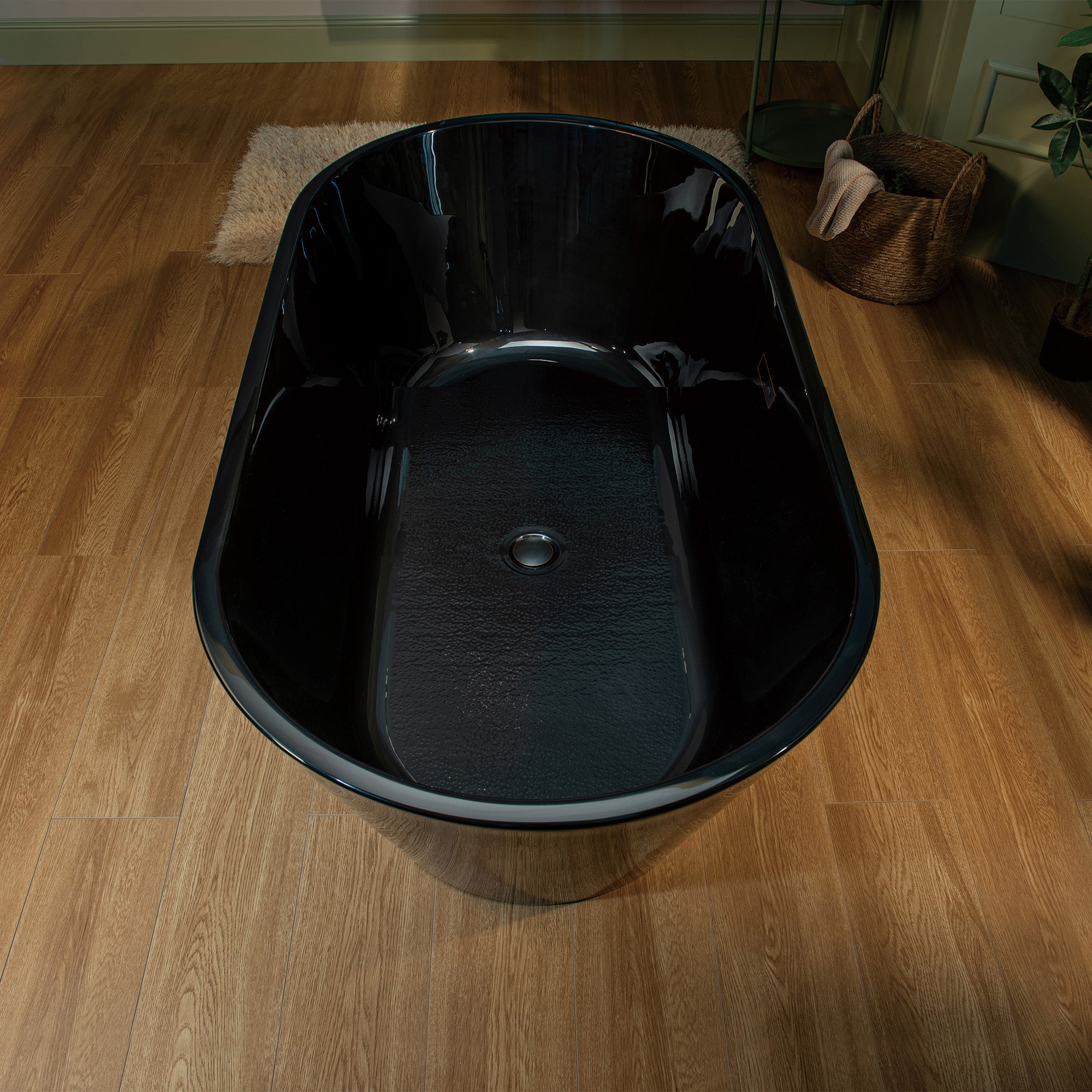 WOODBRIDGE 59" L x 29-1/2" W Freestanding Contemporary Acrylic Soaking Bathtub