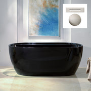 WOODBRIDGE 59" L x 31-1/2" W Freestanding Contemporary Acrylic Soaking Bathtub with Drain & Overflow, B8864