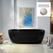 WOODBRIDGE 67" L x 31-1/2" W Freestanding Contemporary Acrylic Soaking Bathtub with Drain & Overflow – B8863 Series