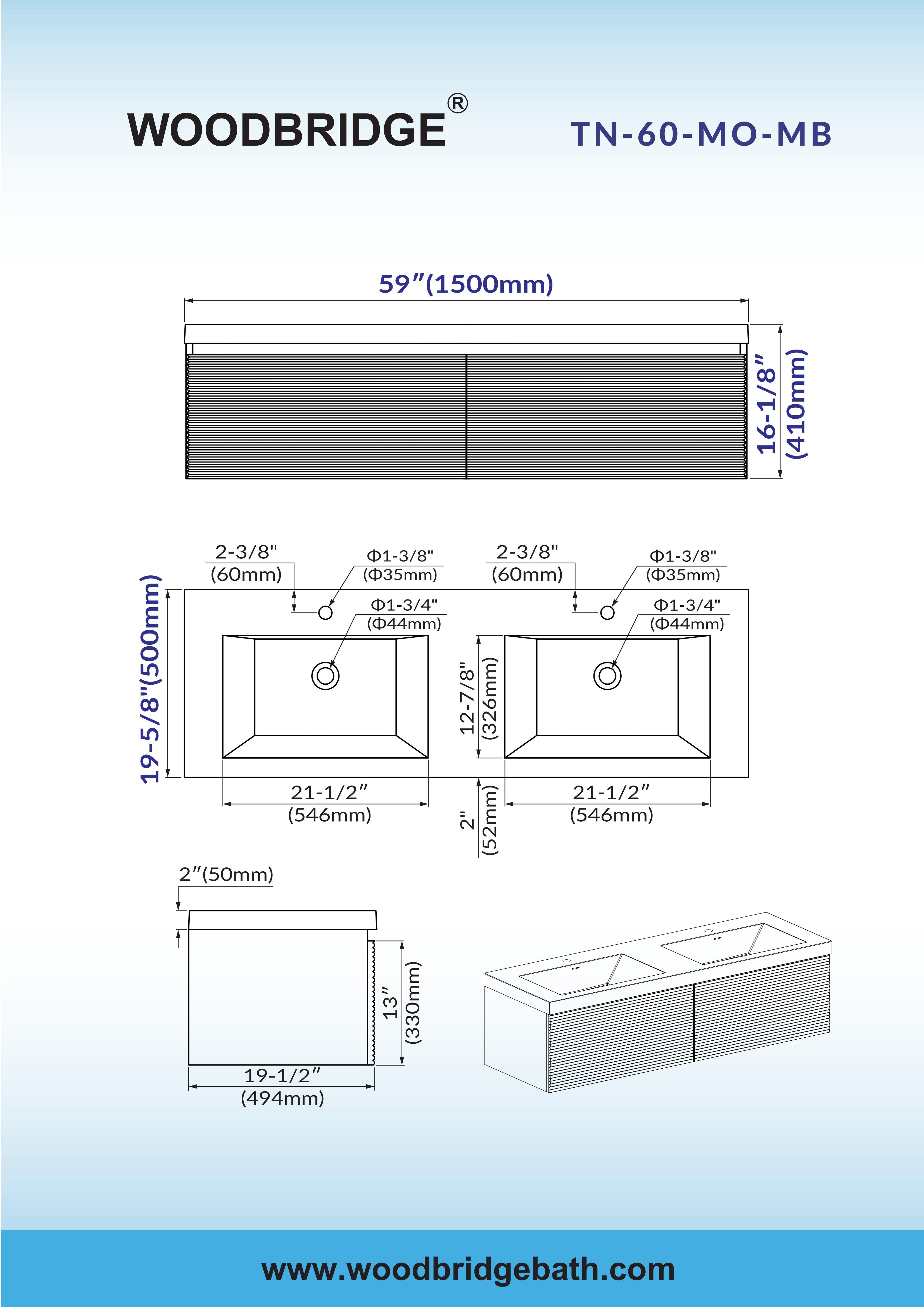 WOODBRIDGE 29-1/2 in. W x 19-5/8 in. D Wall Mounted Floating Multi-layer Engineering Wood Bathroom Vanity with Premium Black Sintered Stone Vanity Top