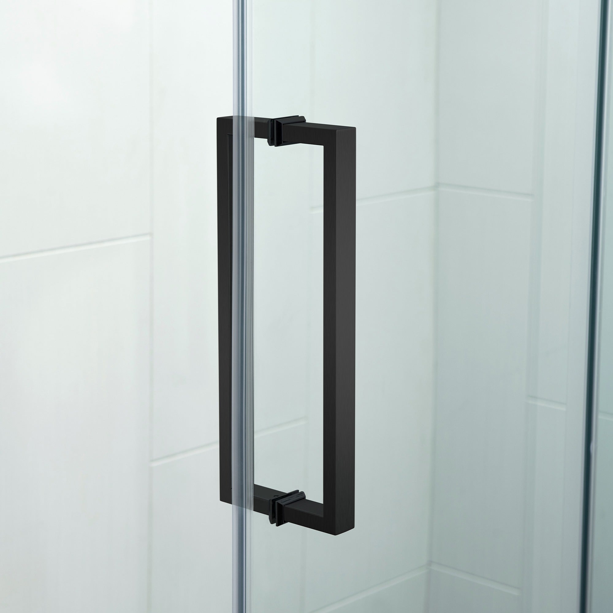 WOODBRIDGE Frameless Single Sliding Shower Doors 44-48" Width x 76" Height with 5/16"(8mm) Clear Tempered Glass and Explosion-Proof Film, MSDF4876