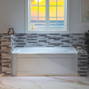 WOODBRIDGE 60" x 30" Alcove Acrylic Rectangular Whirlpool Heated Jetted Tub – Left Drain, White, BS428 Series