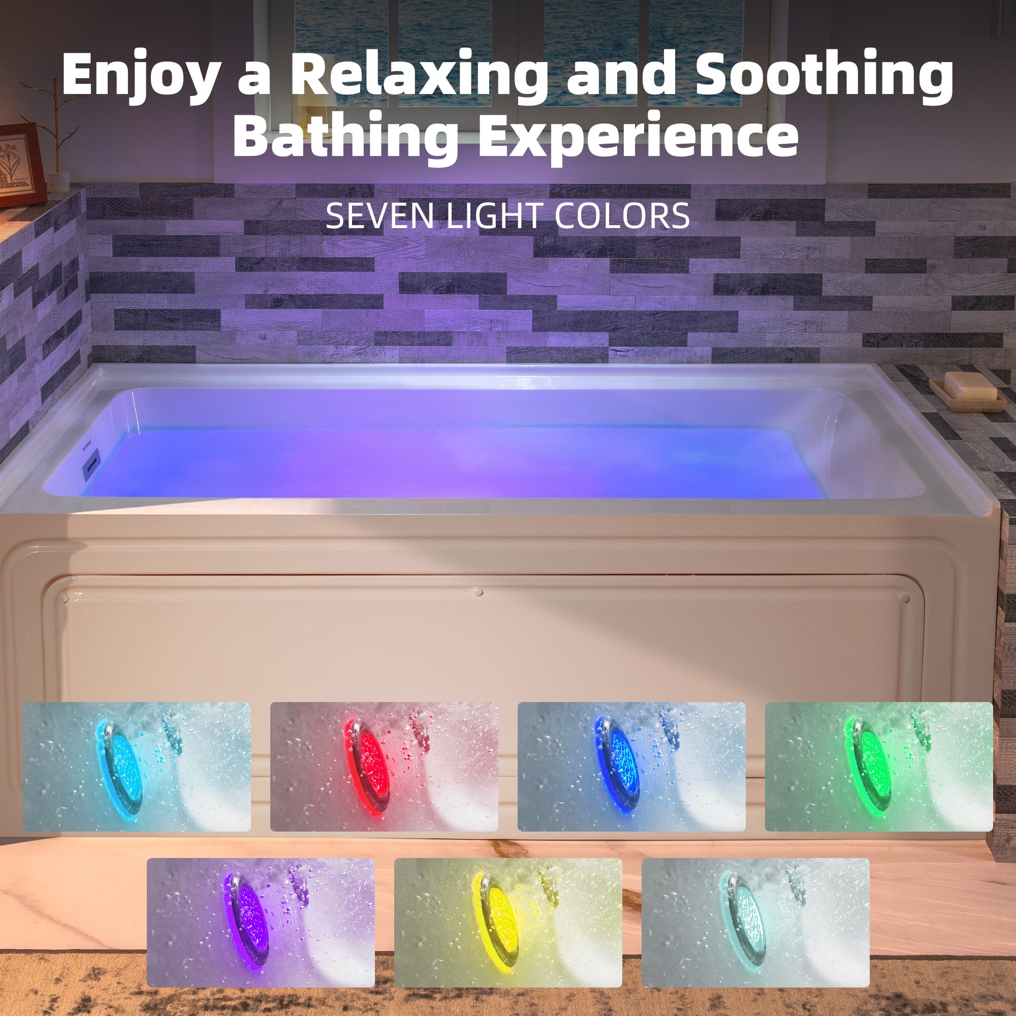 WOODBRIDGE 60" x 30" Alcove Acrylic Rectangular Whirlpool Heated Jetted Tub – Left Drain, White, BS428 Series