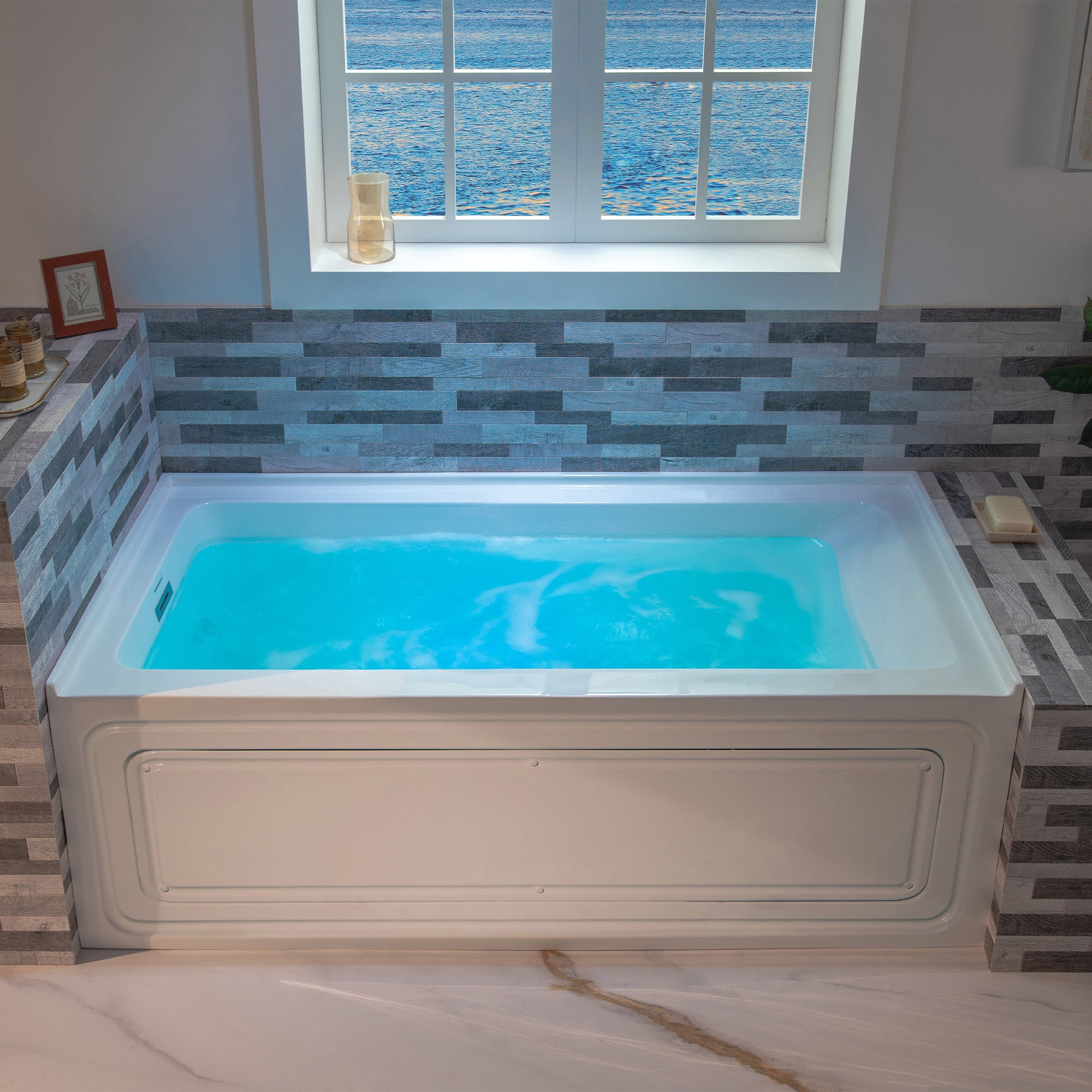 WOODBRIDGE 60" x 30" Alcove Acrylic Rectangular Whirlpool Heated Jetted Tub – Left Drain, White, BS428 Series
