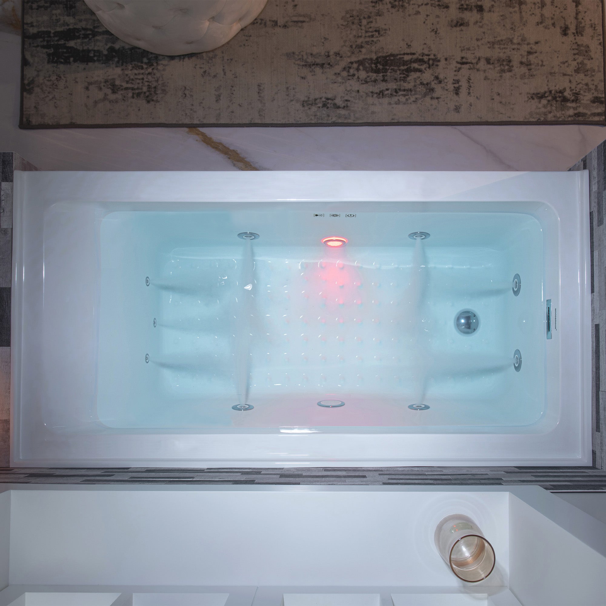 WOODBRIDGE 60" x 30" Alcove Acrylic Rectangular Whirlpool Heated Jetted Tub – Left Drain, White, BS428 Series