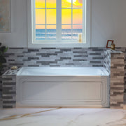 WOODBRIDGE 60" x 30" Alcove Acrylic Rectangular Whirlpool Heated Jetted Tub – Right Drain, White, BS666 Series