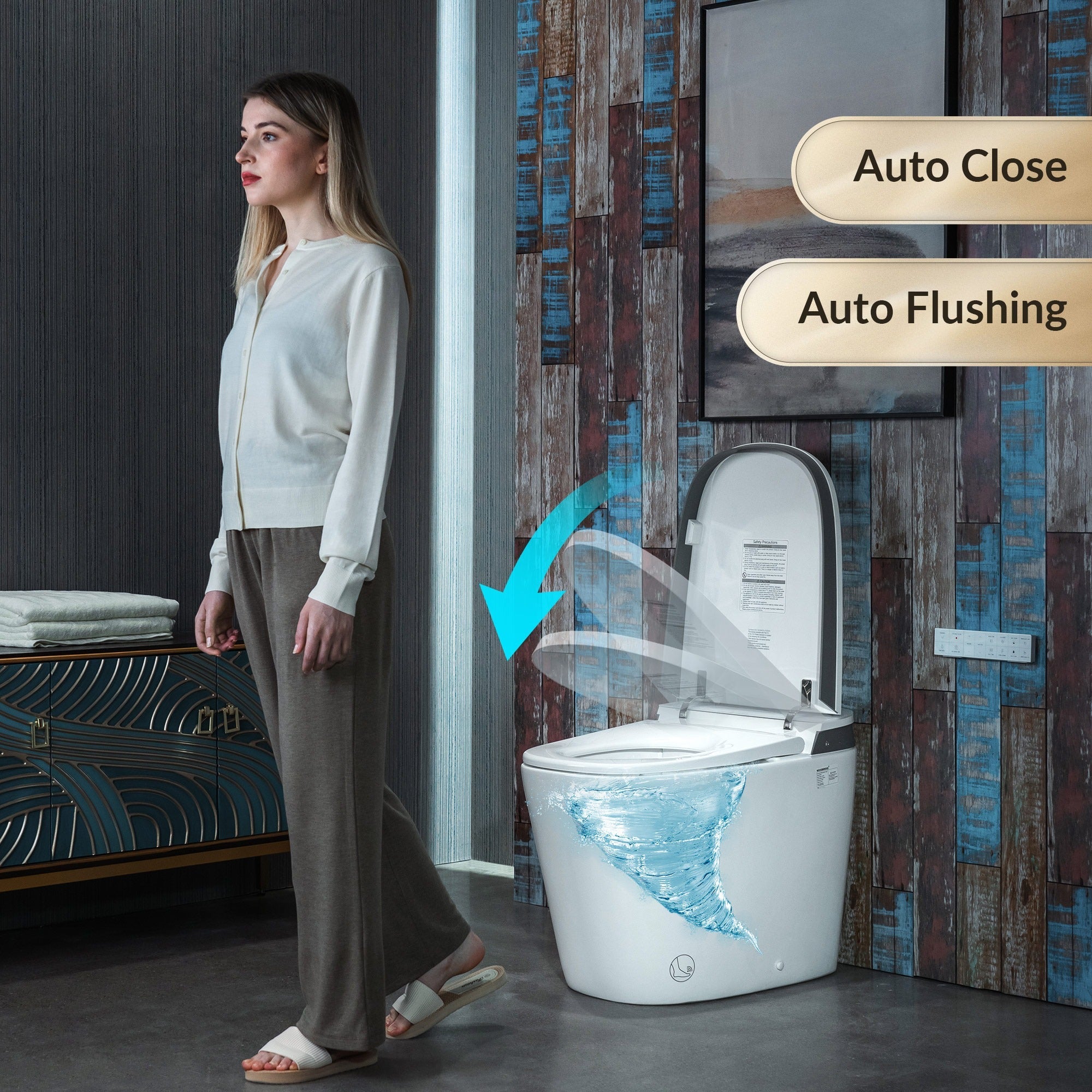 WOODBRIDGE B0931S Smart Bidet Toilet – Auto Flush, Foam Shield & ADA Height | SKU: B0931S