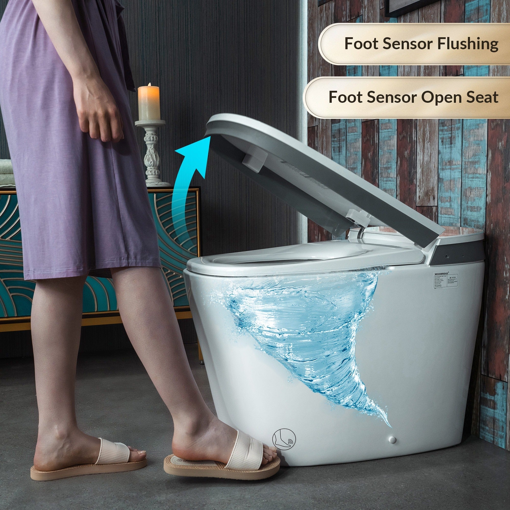 WOODBRIDGE B0931S Smart Bidet Toilet – Auto Flush, Foam Shield & ADA Height | SKU: B0931S