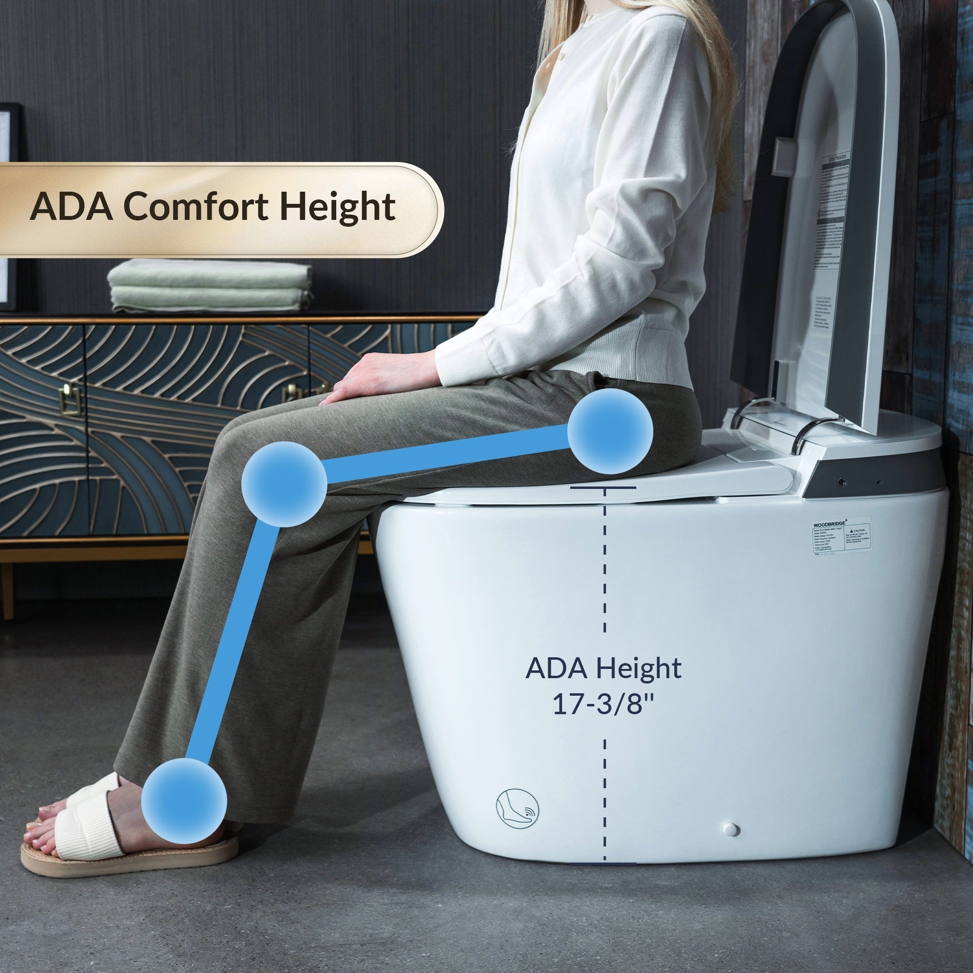 WOODBRIDGE B0931S Smart Bidet Toilet – Auto Flush, Foam Shield & ADA Height | SKU: B0931S