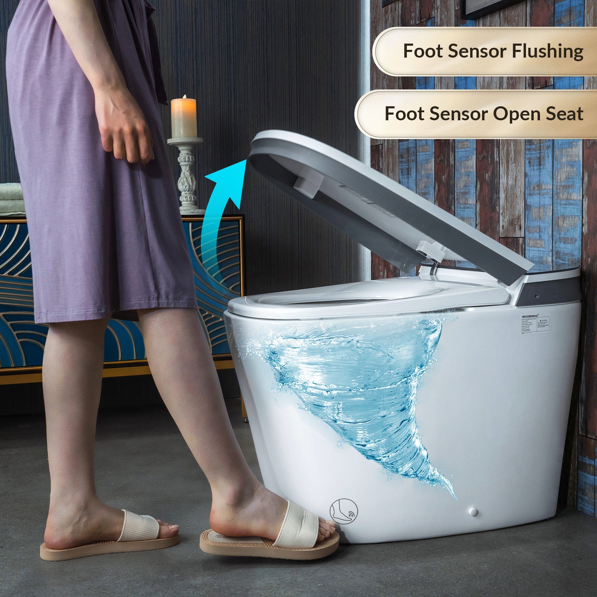 WOODBRIDGE B0930S Smart Bidet Toilet – Dual Flush, Auto Open/Close, Heated Seat