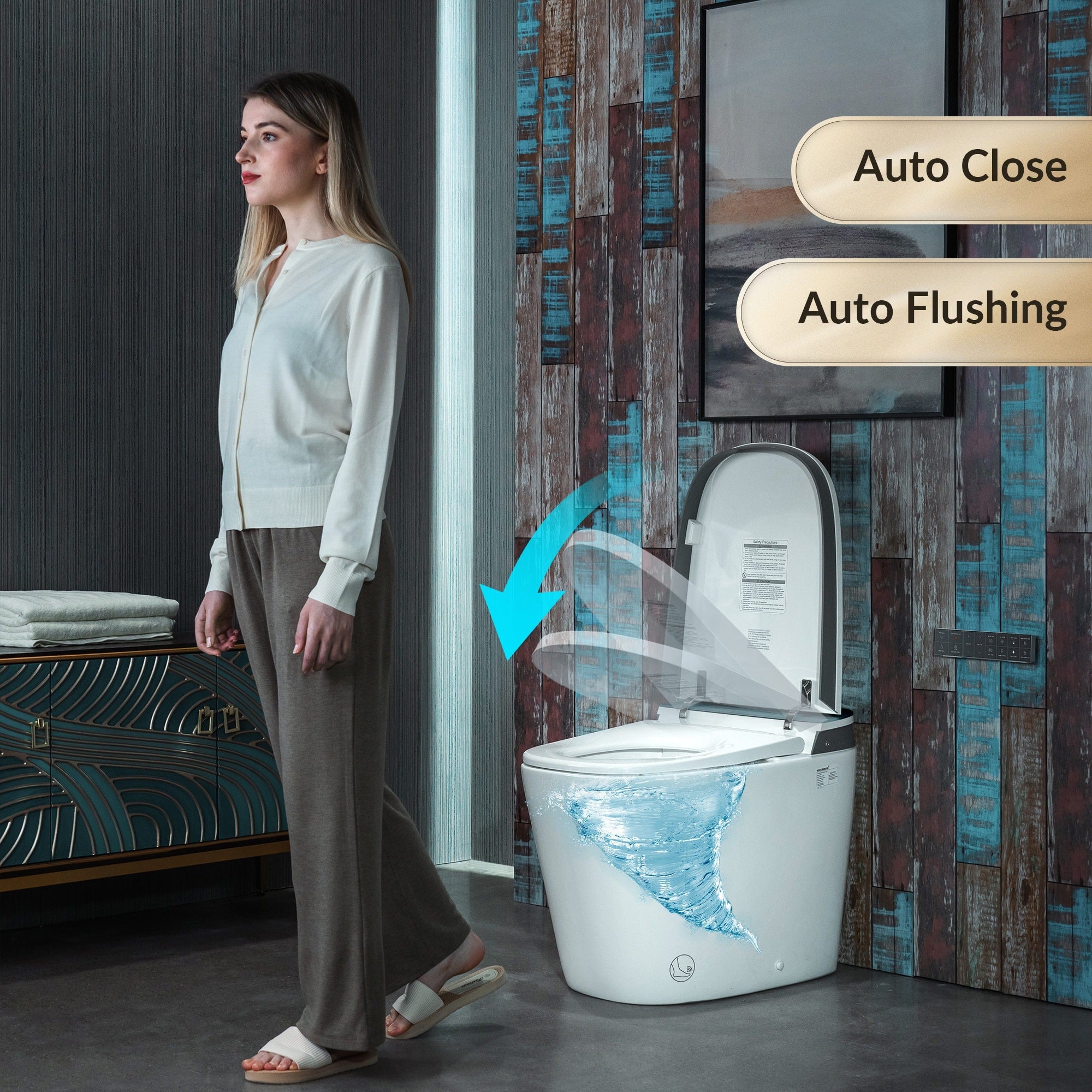 WOODBRIDGE B0930S Smart Bidet Toilet – Dual Flush, Auto Open/Close, Heated Seat