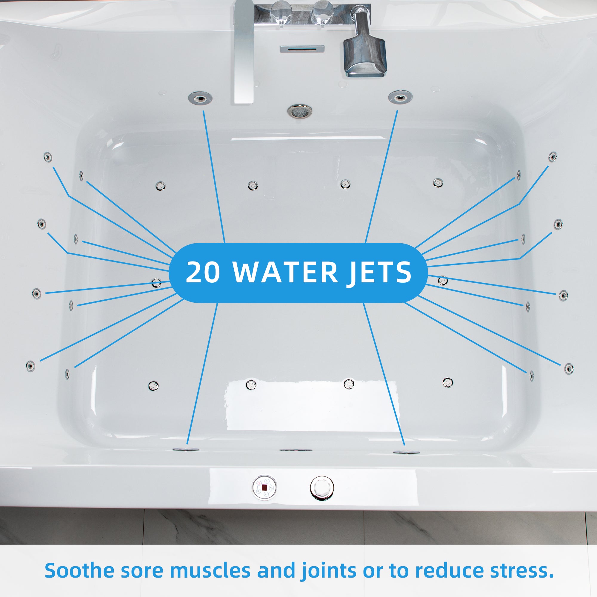 WOODBRIDGE 2-Person Freestanding Whirlpool & Air Bath Tub with Heated Blower – BTS0091