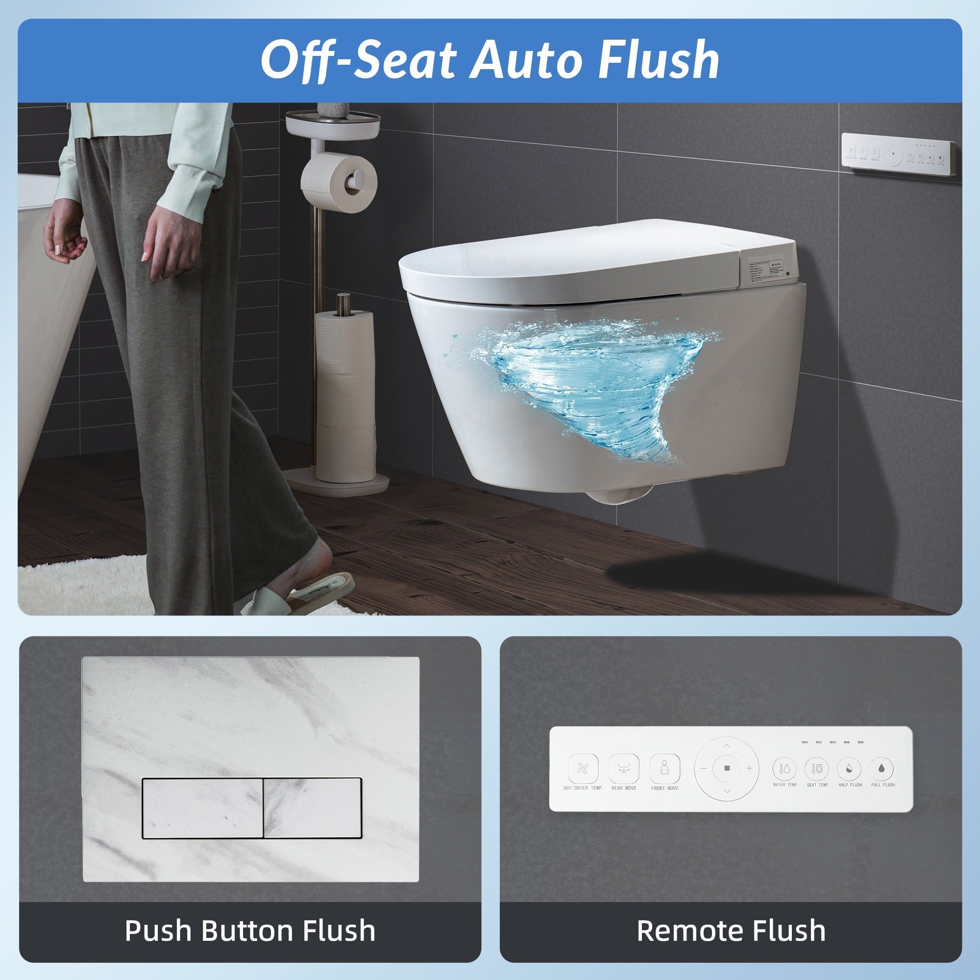 WOODBRIDGE Intelligent Wall-Hung Smart Bidet Toilet Package – LT611_SWHT611_FP611-WH