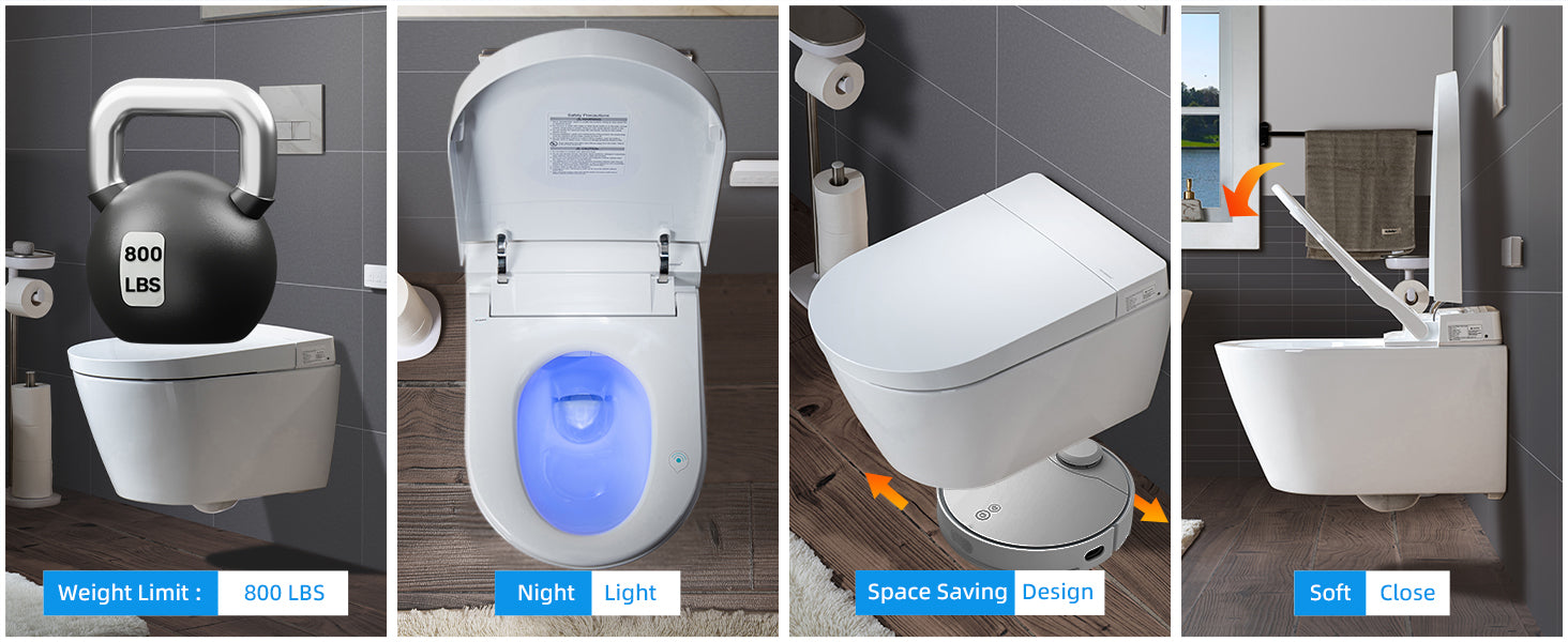 WOODBRIDGE Intelligent Wall-Hung Smart Bidet Toilet Package – LT611_SWHT611_FP611-WH
