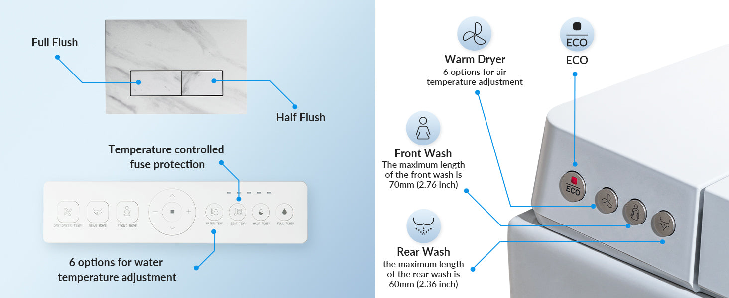 WOODBRIDGE Intelligent Wall-Hung Smart Bidet Toilet Package – LT611_SWHT611_FP611-WH