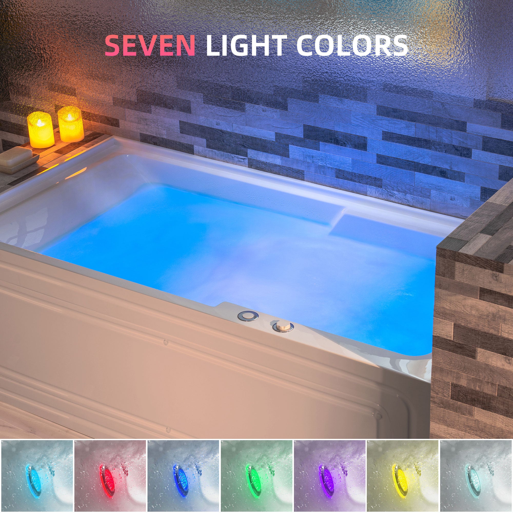 WOODBRIDGE 60" Alcove Acrylic Rectangular Whirlpool Heated Jetted Tub in White with Right Drain
