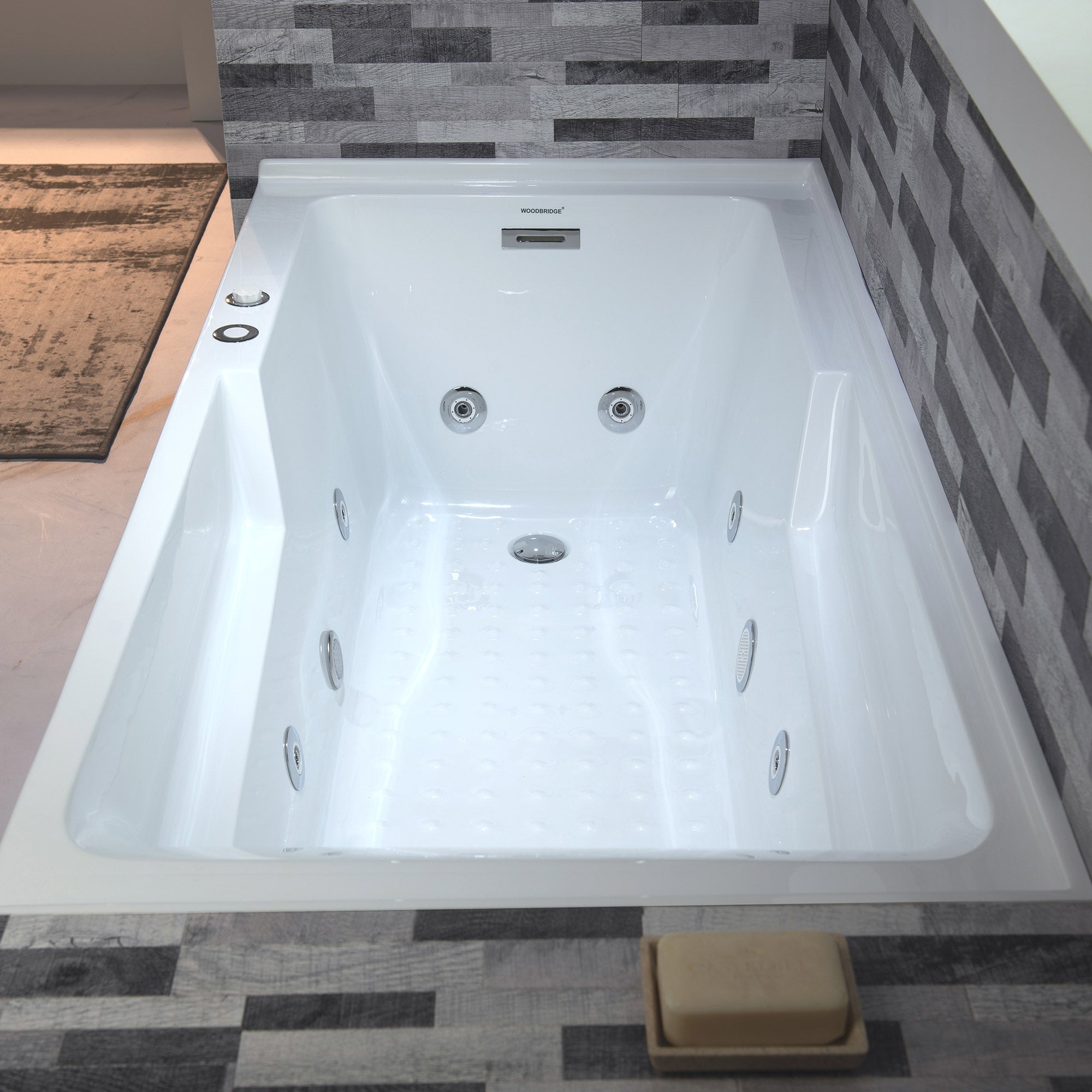 WOODBRIDGE BS6030L 60 Inch Alcove Acrylic Whirlpool Heated Jetted Tub