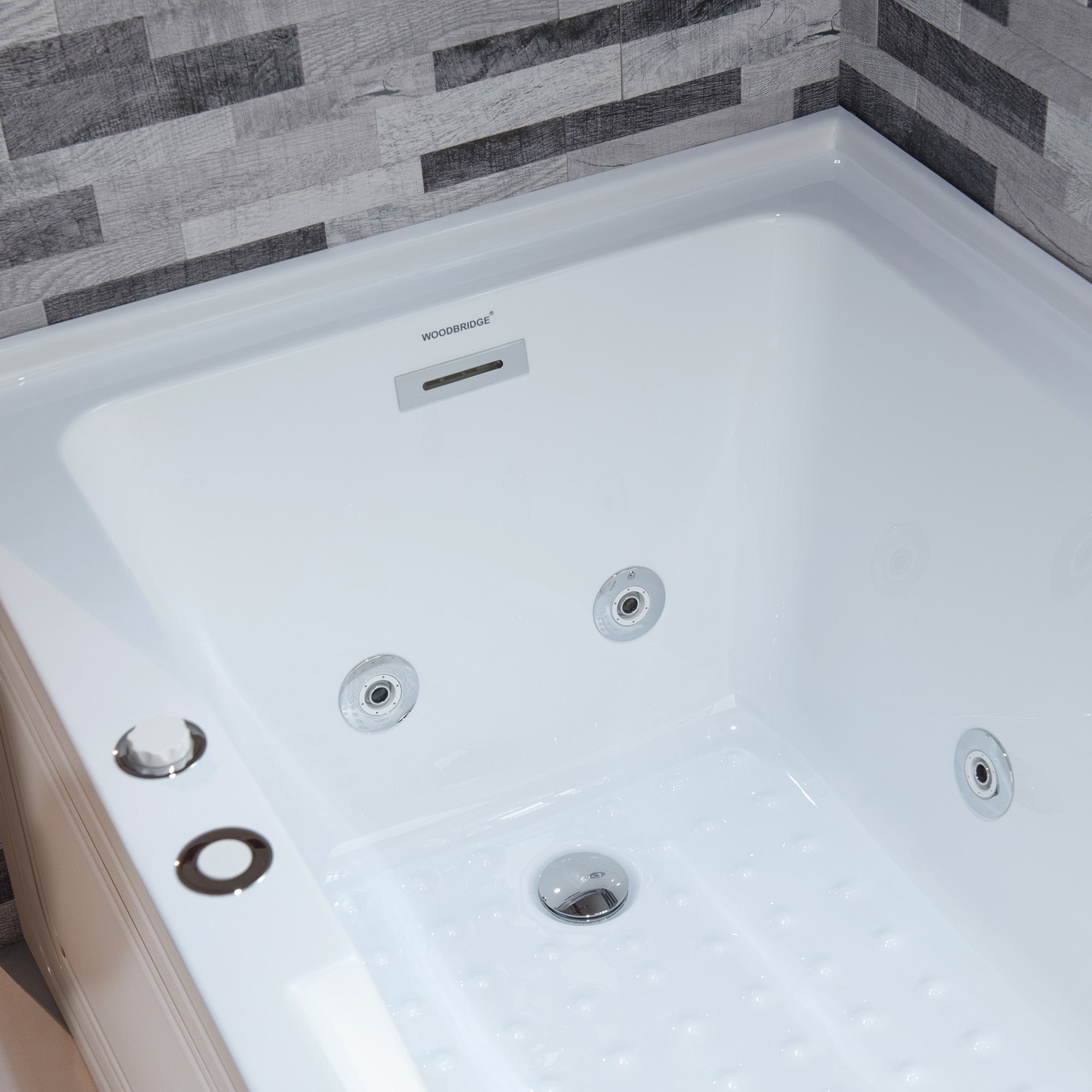 WOODBRIDGE BS6030L 60 Inch Alcove Acrylic Whirlpool Heated Jetted Tub