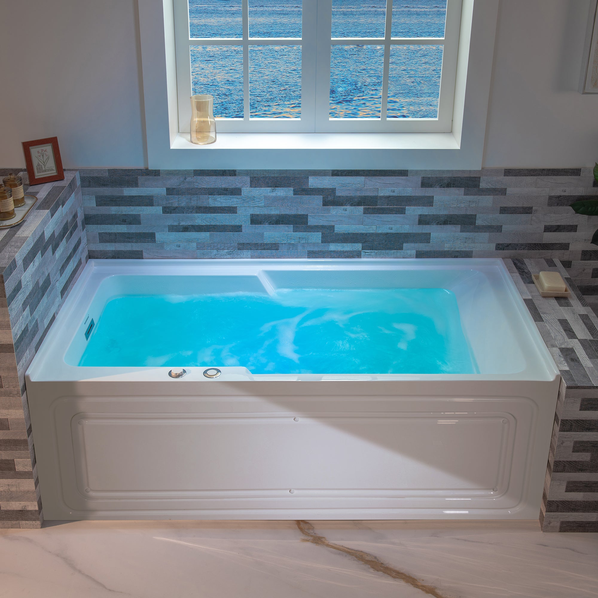 WOODBRIDGE BS6030L 60 Inch Alcove Acrylic Whirlpool Heated Jetted Tub