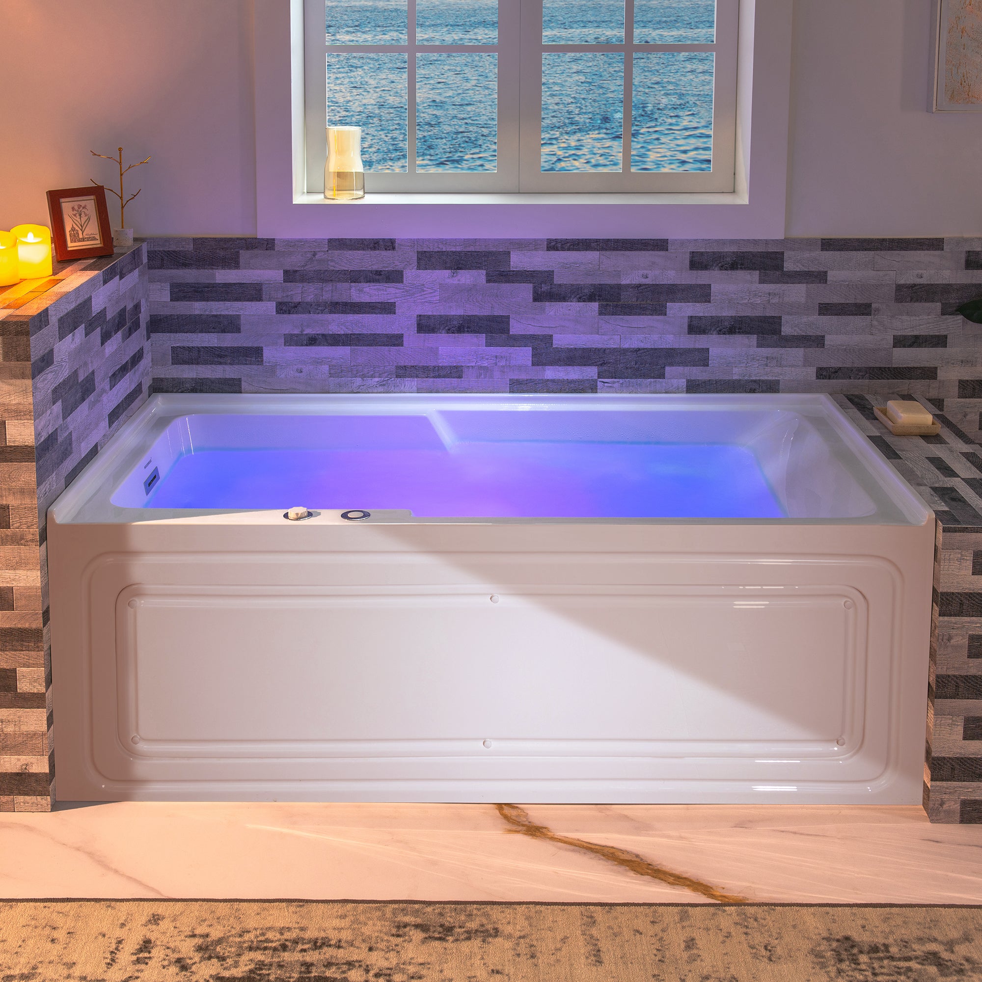 WOODBRIDGE BS6030L 60 Inch Alcove Acrylic Whirlpool Heated Jetted Tub