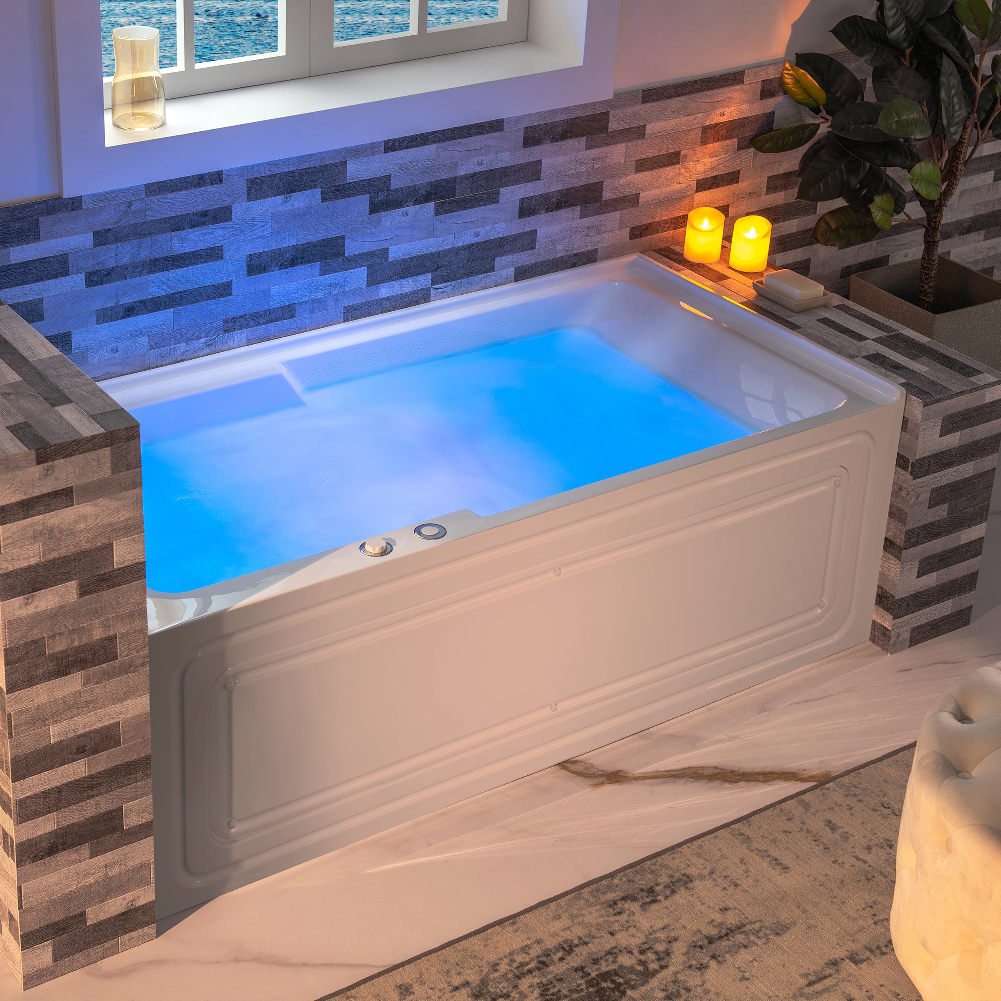 WOODBRIDGE BS6030L 60 Inch Alcove Acrylic Whirlpool Heated Jetted Tub