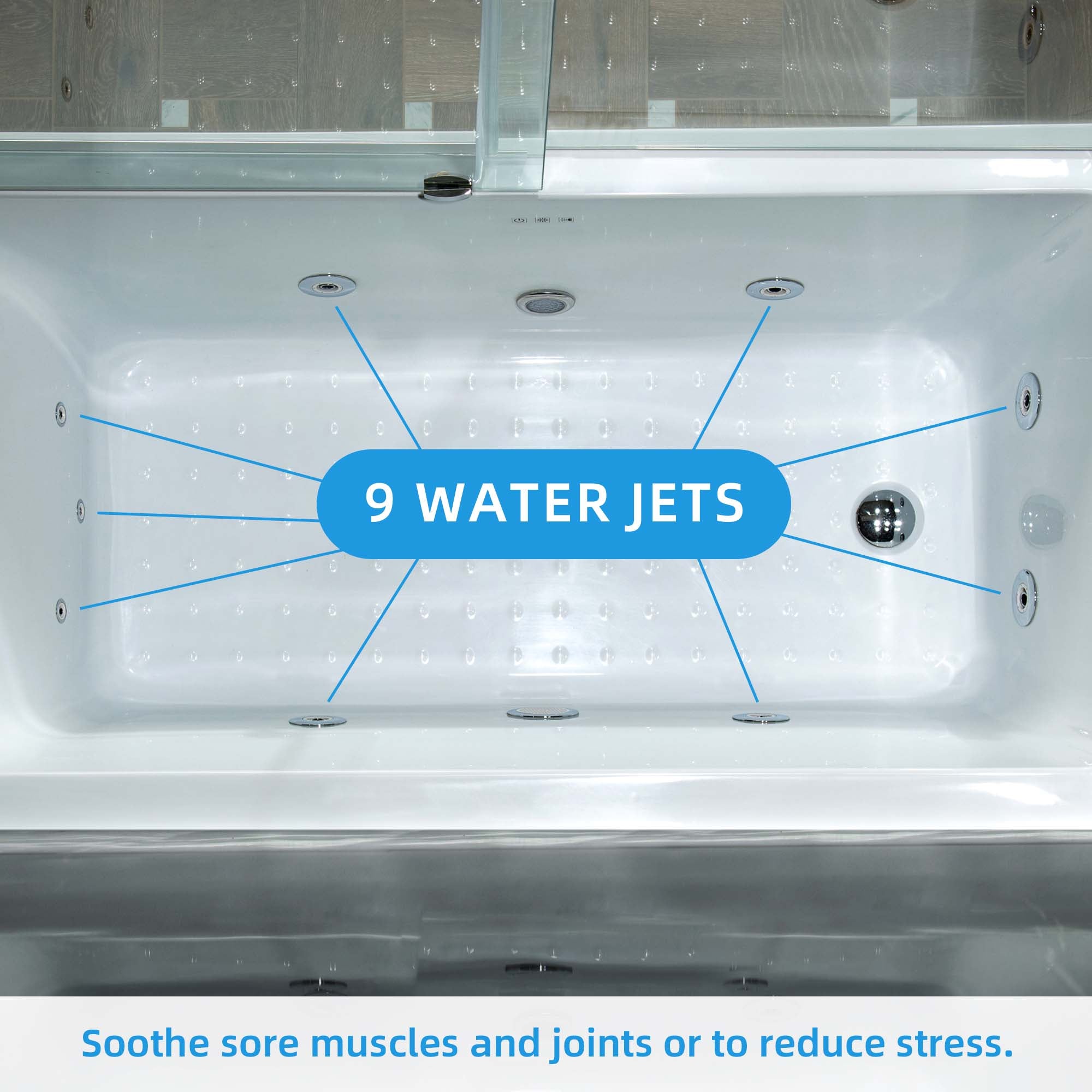 WOODBRIDGE 60" x 30" Alcove Acrylic Rectangular Whirlpool Heated Jetted Tub – Left Drain, White, BS428 Series