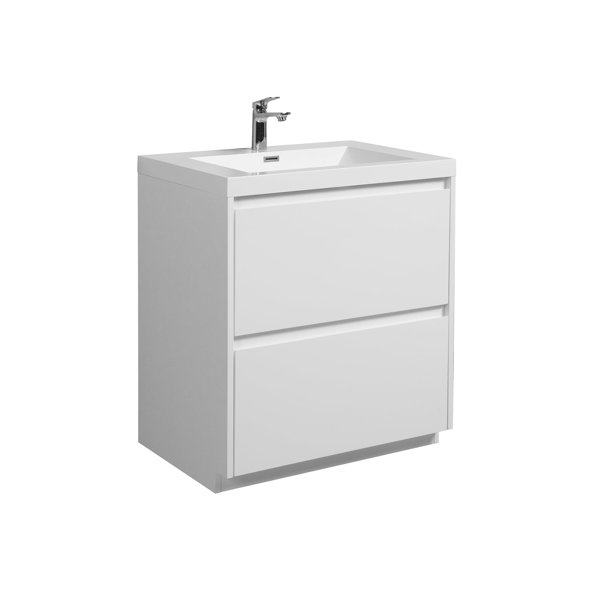 WOODBRIDGE 29-1/2 in. W x 19-5/8 in. D Freestanding Vanity in Glossy White with Resin Composite Vanity Top in Glossy White