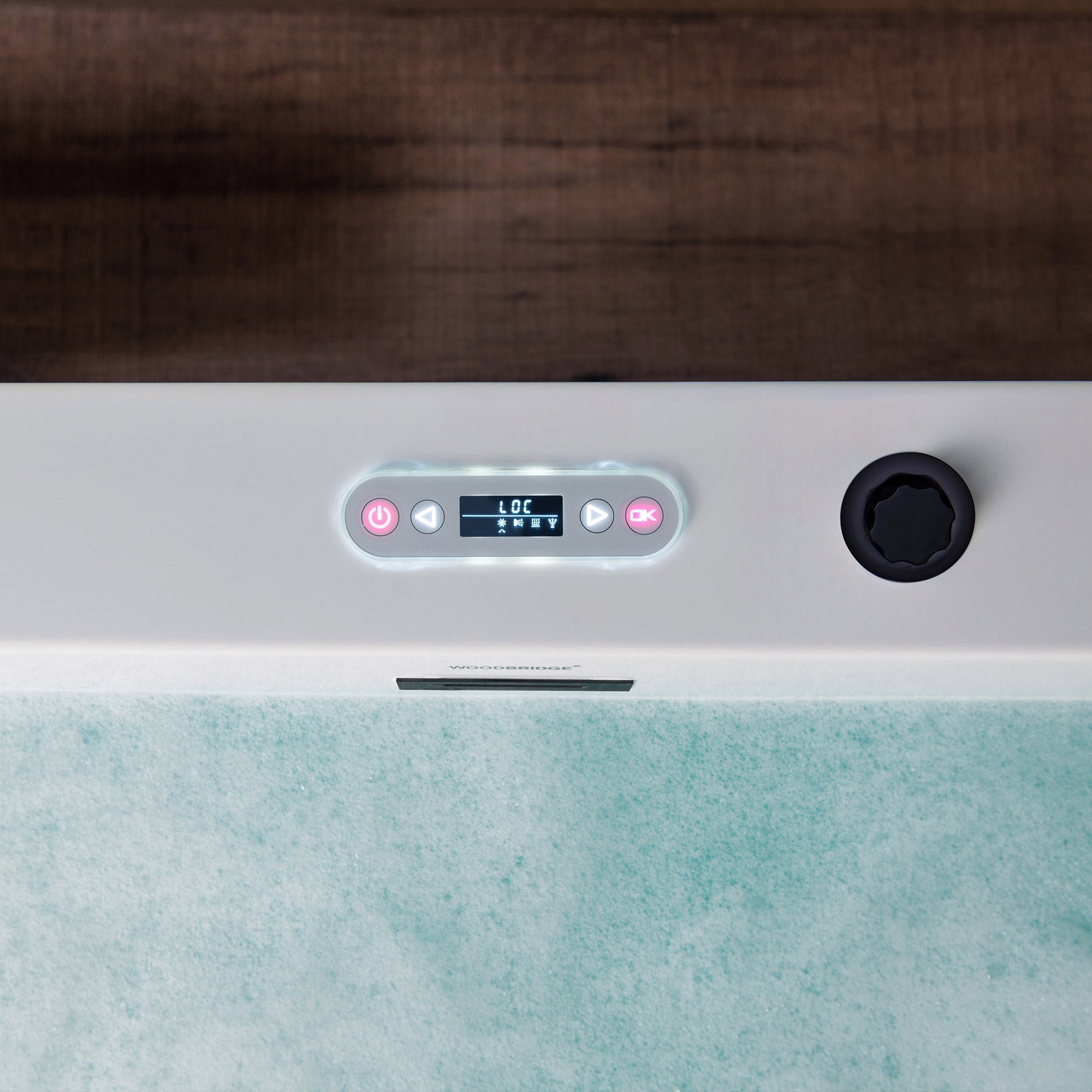 WOODBRIDGE 59" x 31-1/2" Whirlpool Water Jetted and Air Bubble Freestanding Heated Soaking Combination Bathtub with LED control panel