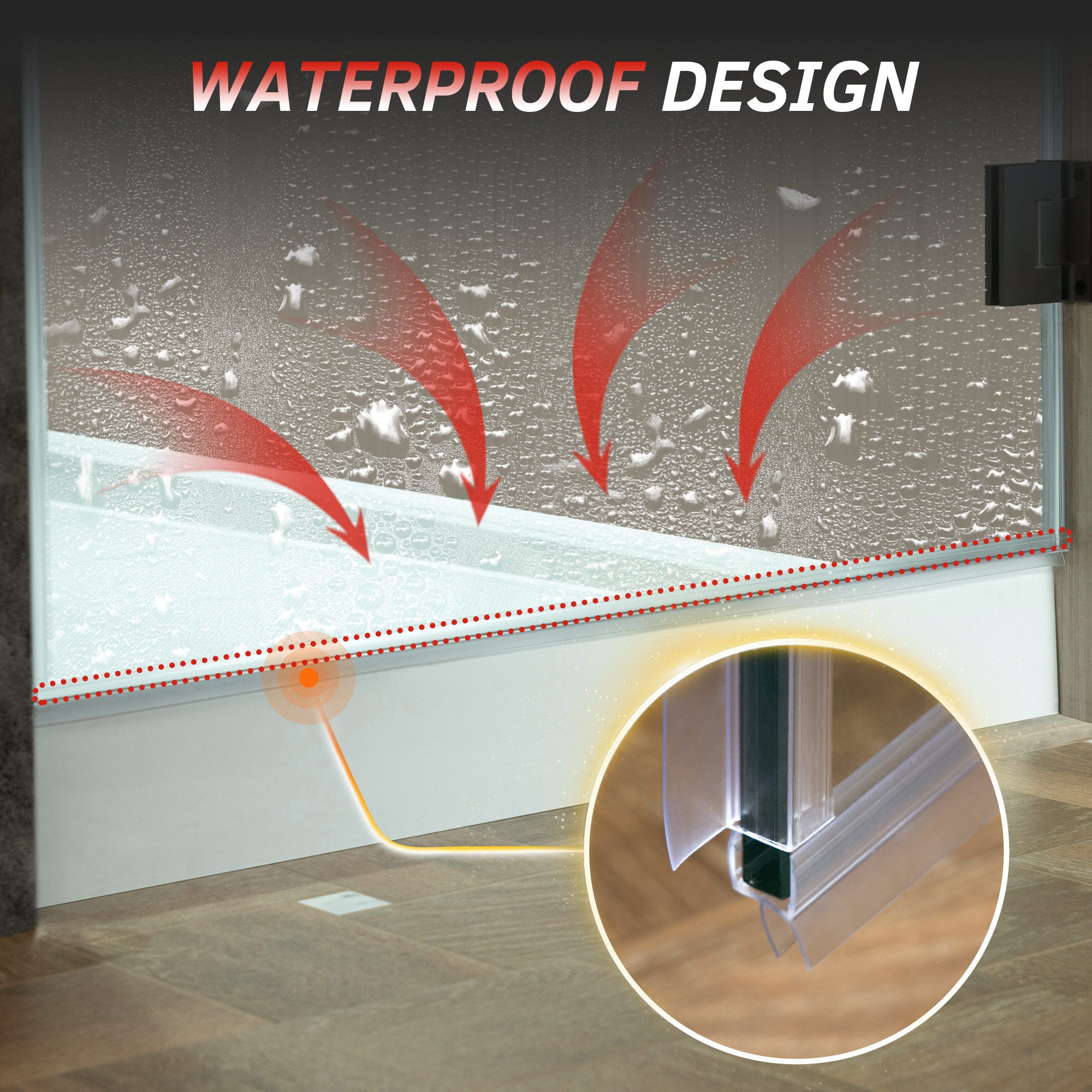 WOODBRIDGE Pivot Frameless Single Swing Hinge Shower Door with Trim, 3/8 in. (10mm) Thickness Shattered-Proof Tempered Clear Glass