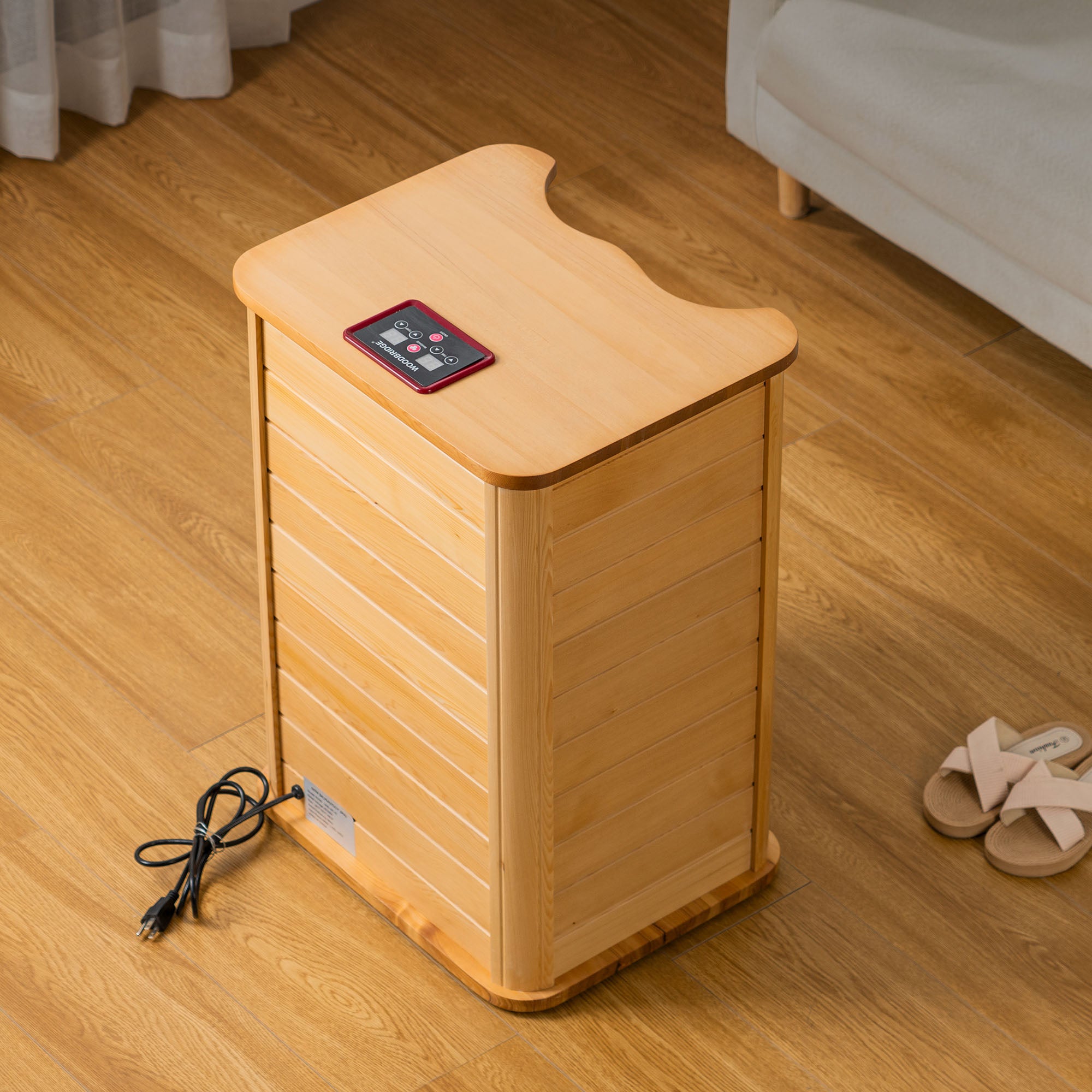 WOODBRIDGE FS100 Portable FAR Infra-Red Heating Foot Spa Sauna Bucket with Removable Leg Sleeve,No Water Pouring, 77–149°F Temp Range
