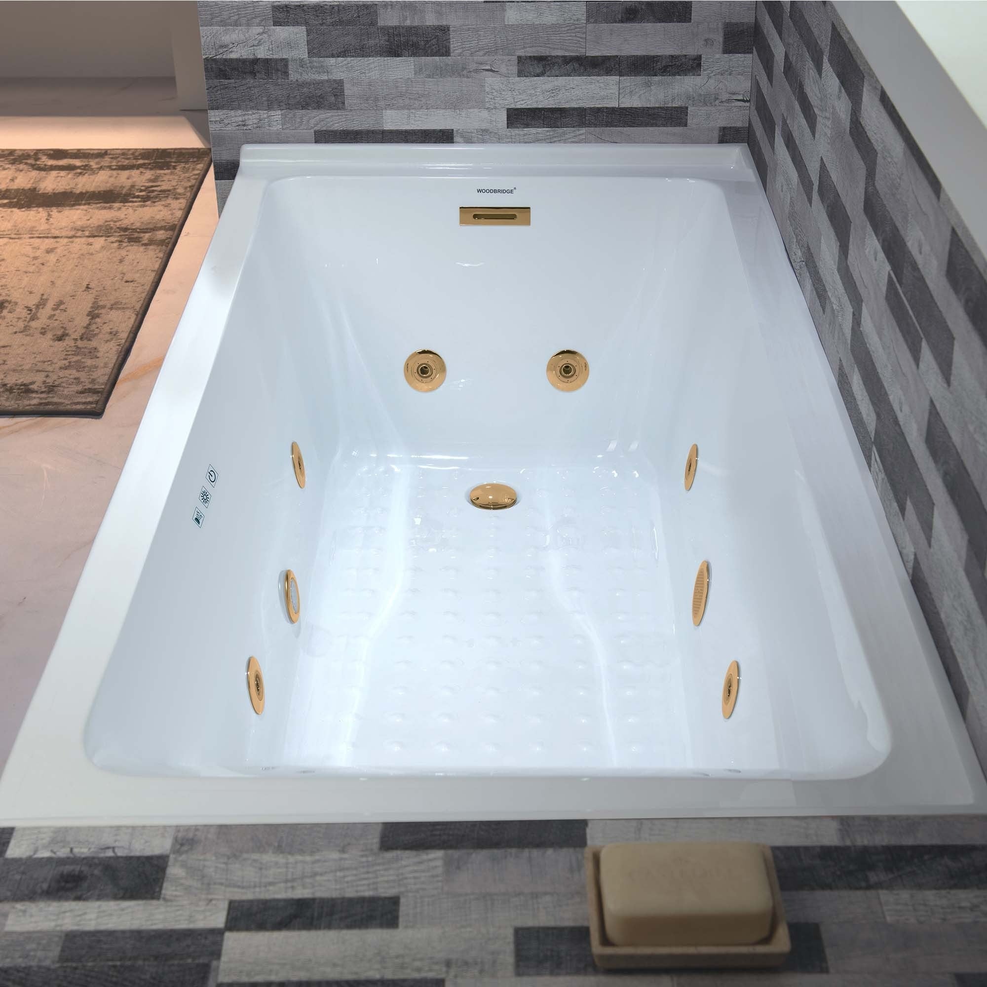 WOODBRIDGE 60" x 30" Alcove Acrylic Rectangular Whirlpool Heated Jetted Tub – Left Drain, White, BS428 Series