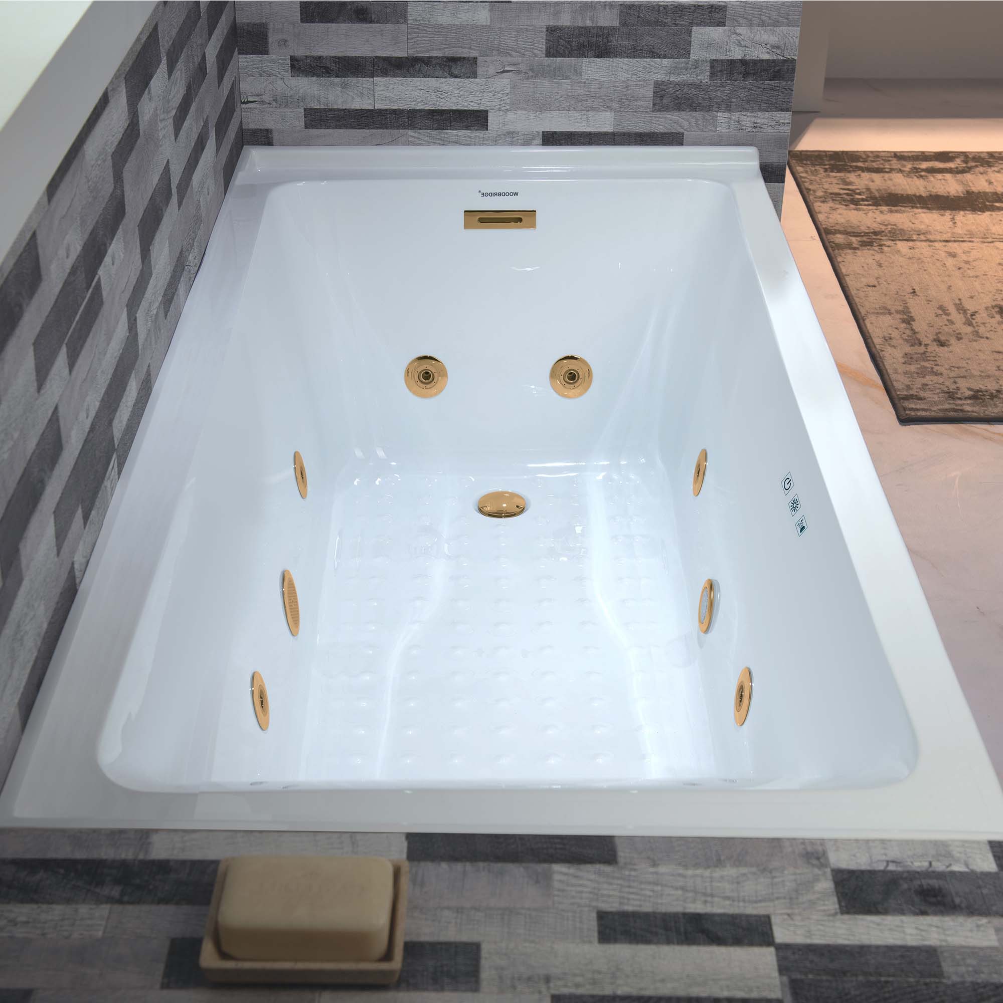 WOODBRIDGE 60" x 30" Alcove Acrylic Rectangular Whirlpool Heated Jetted Tub – Right Drain, White, BS666 Series