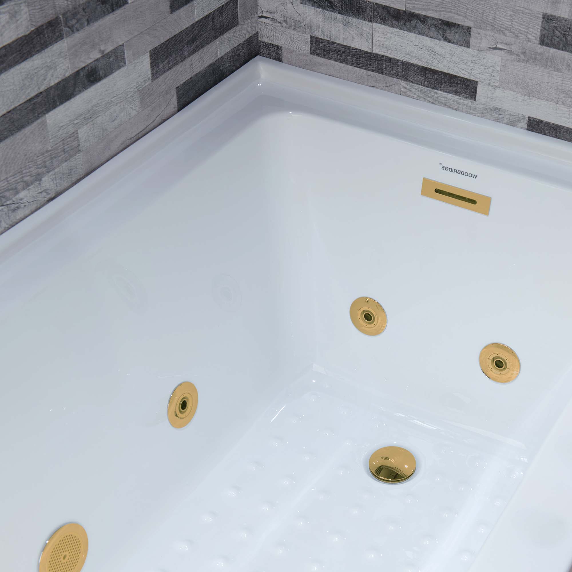 WOODBRIDGE 60" x 30" Alcove Acrylic Rectangular Whirlpool Heated Jetted Tub – Right Drain, White, BS666 Series
