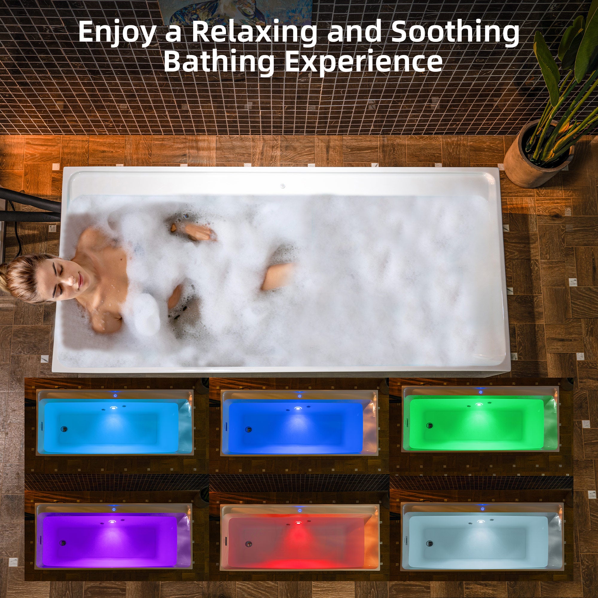 WOODBRIDGE 67" L x 31-1/2" W Freestanding Acrylic Cold Plunge Ice Tub with 1.3 HP High-Performance Chiller for Cooling/Heating, Ozone sanitation, Filter circulation system, Insulated tub cover
