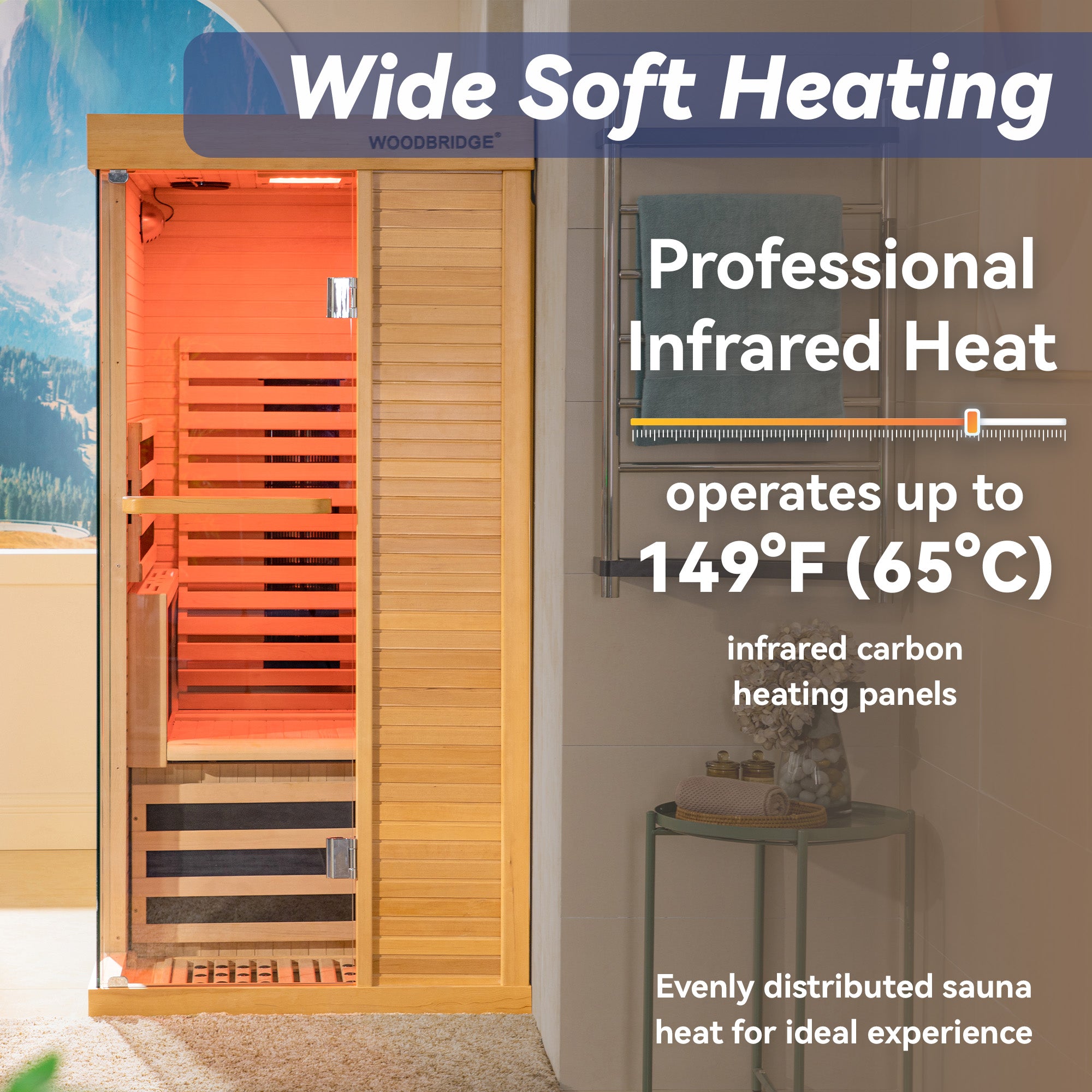1 Person Canadian Hemlock Wood Infrared Sauna For Home With Touch-Tone Keypad, Led Color Therapy Light, Tempered Glass Door And A Top Vent