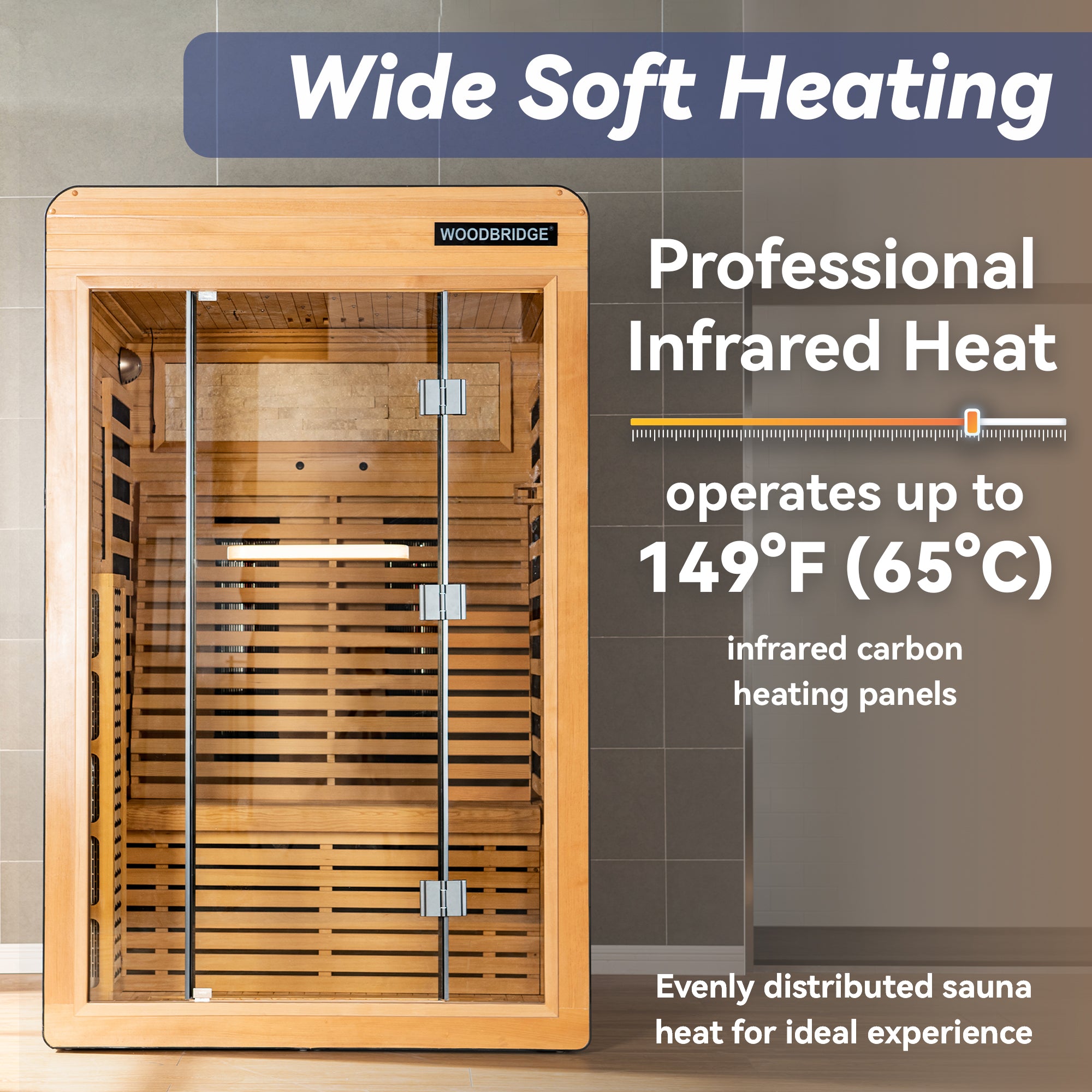 2 Person Canadian Hemlock Wood Infrared Sauna For Home With Touch-Tone Keypad, Led Color Therapy Light, Tempered Glass Door And A Top Vent