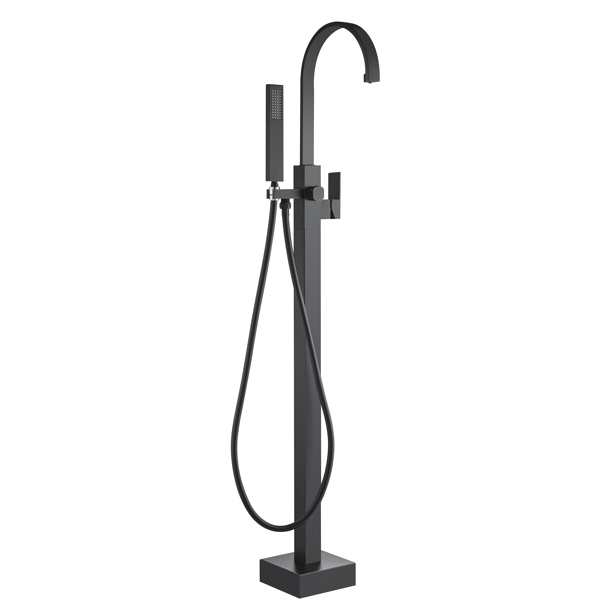 WOODBRIDGE Contemporary Single Handle Floor Mount Freestanding Tub Filler Faucet with Hand Shower, F006