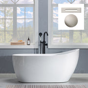 WOODBRIDGE 59" Acrylic Freestanding Bathtub Contemporary Soaking Tub with Drain & Overflow, B1530