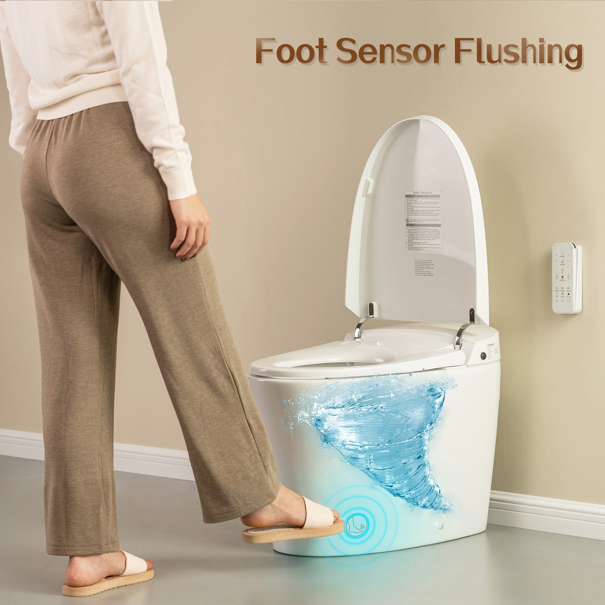 WOODBRIDGE B0970S-3.0 Smart Tankless Bidet Toilet – Auto Flush, Foot Sensor, Heated Seat
