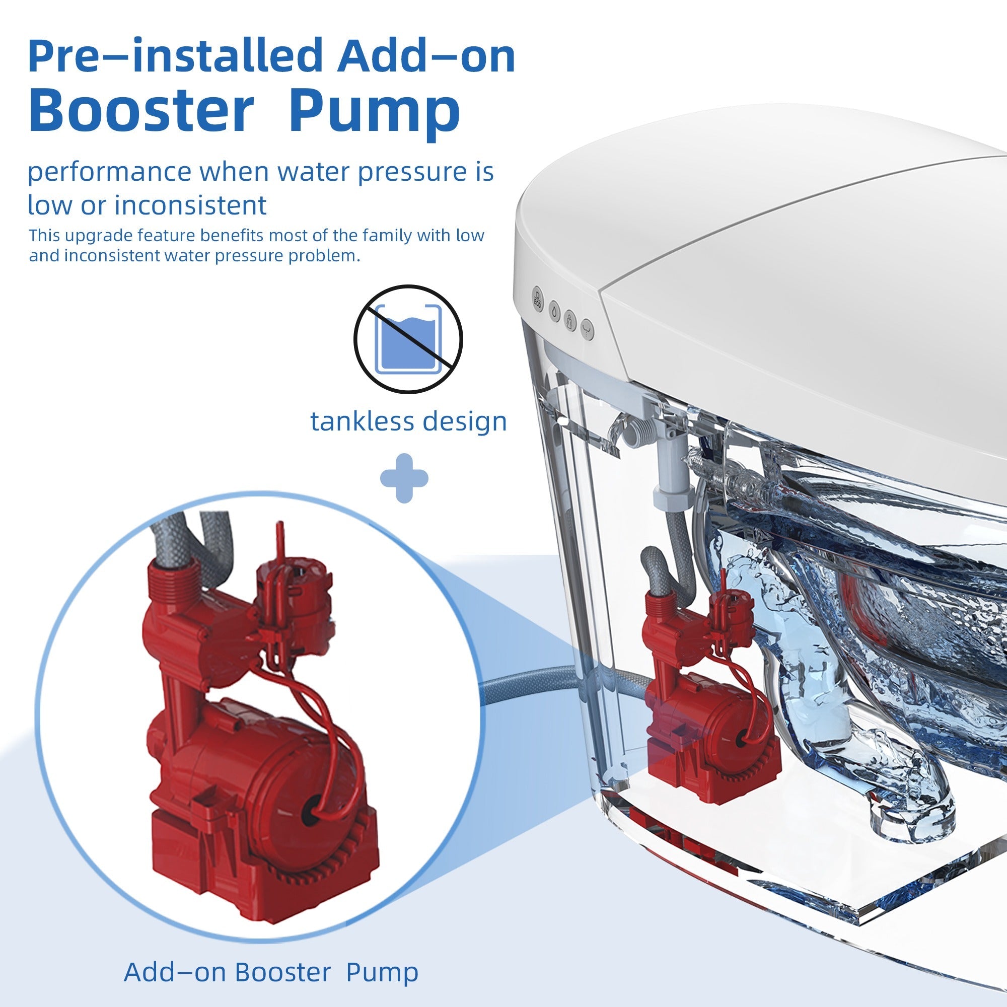 WOODBRIDGE B0970S-3.0 Smart Tankless Bidet Toilet – Auto Flush, Foot Sensor, Heated Seat