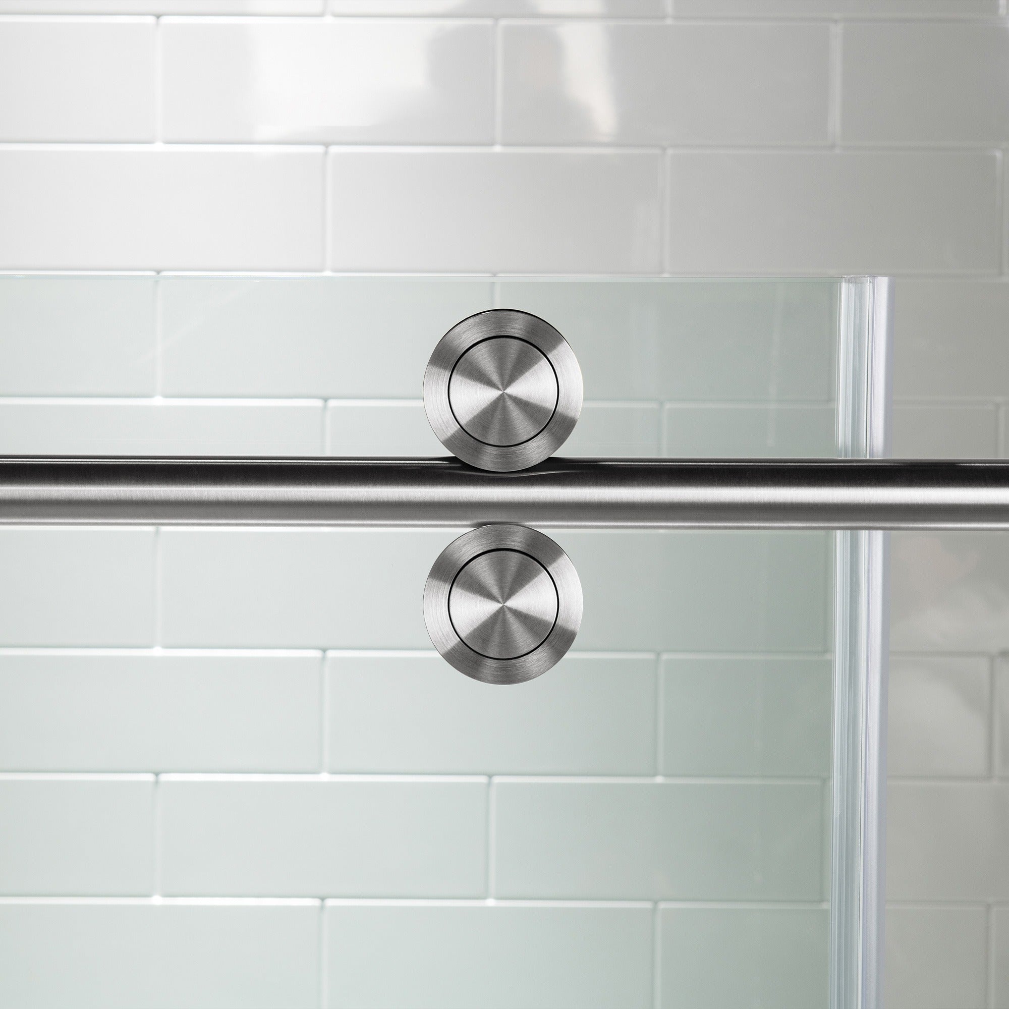 WOODBRIDGE Frameless Shower Doors 56-60" Width x 76"Height with 5/16"(8mm) Clear Tempered Glass Single Sliding with Side Seal Strips, DDM-6076