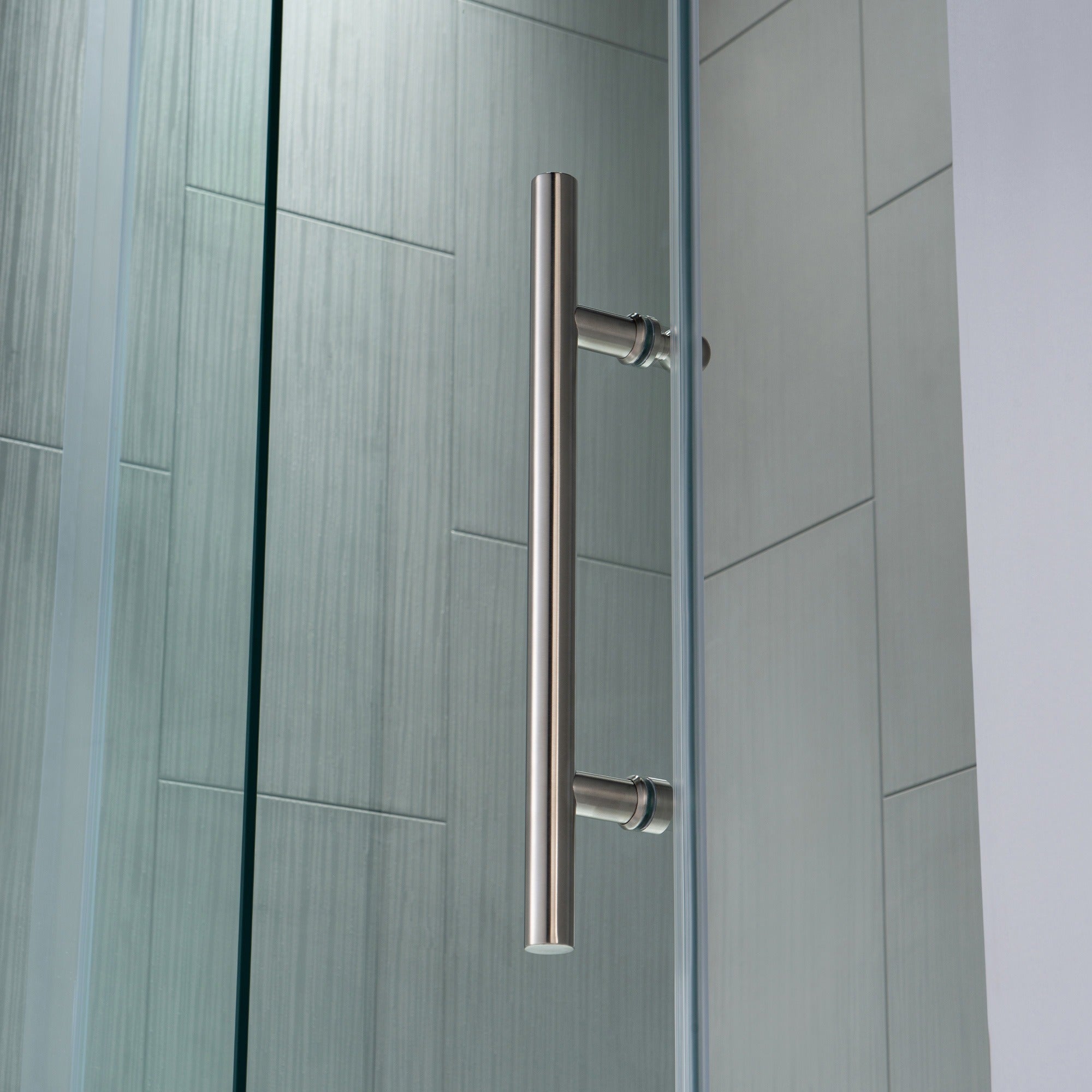 WOODBRIDGE Frameless Shower Doors 56-60" Width x 76"Height with 5/16"(8mm) Clear Tempered Glass Single Sliding with Side Seal Strips, DDM-6076