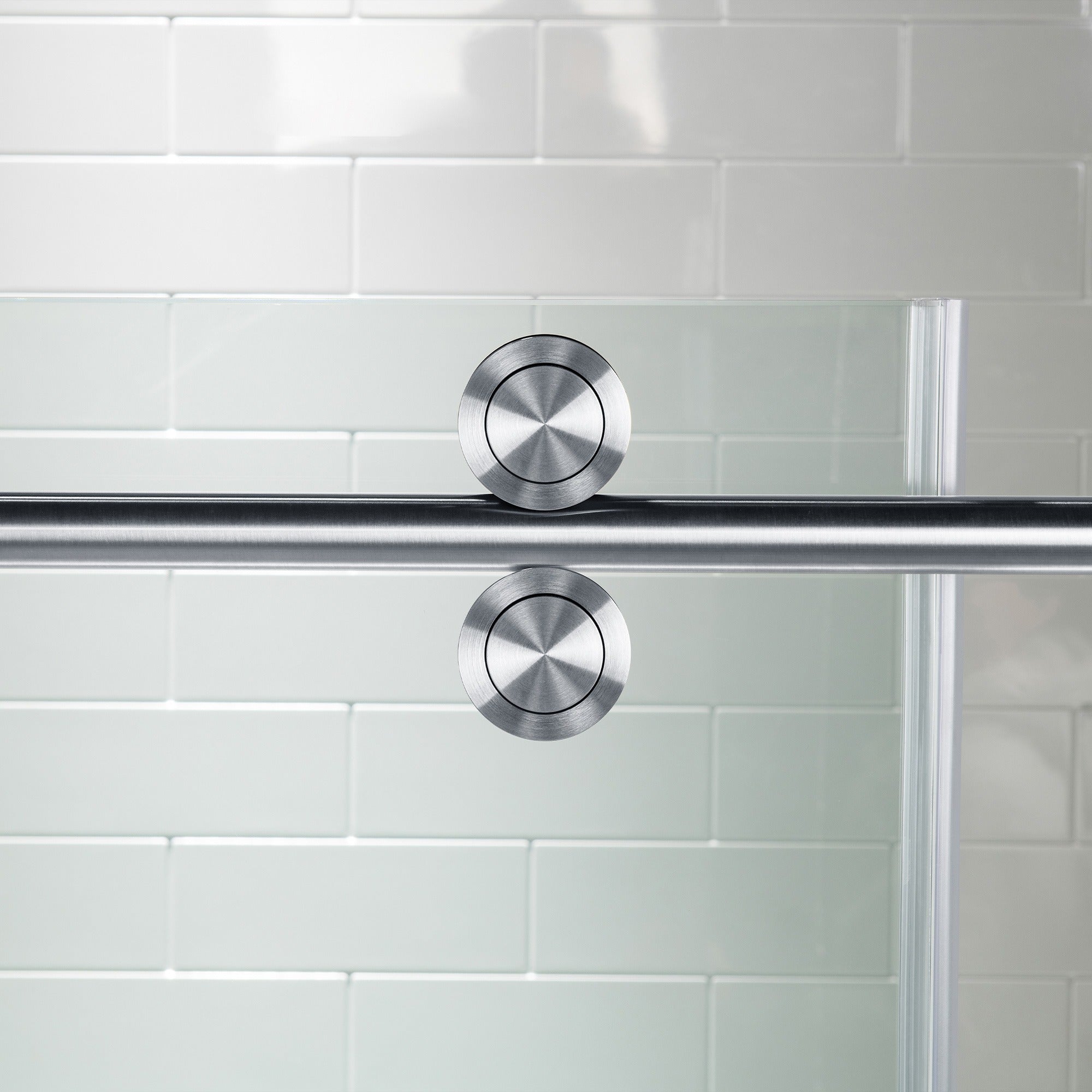 WOODBRIDGE Frameless Shower Doors 56-60" Width x 76"Height with 5/16"(8mm) Clear Tempered Glass Single Sliding with Side Seal Strips, DDM-6076