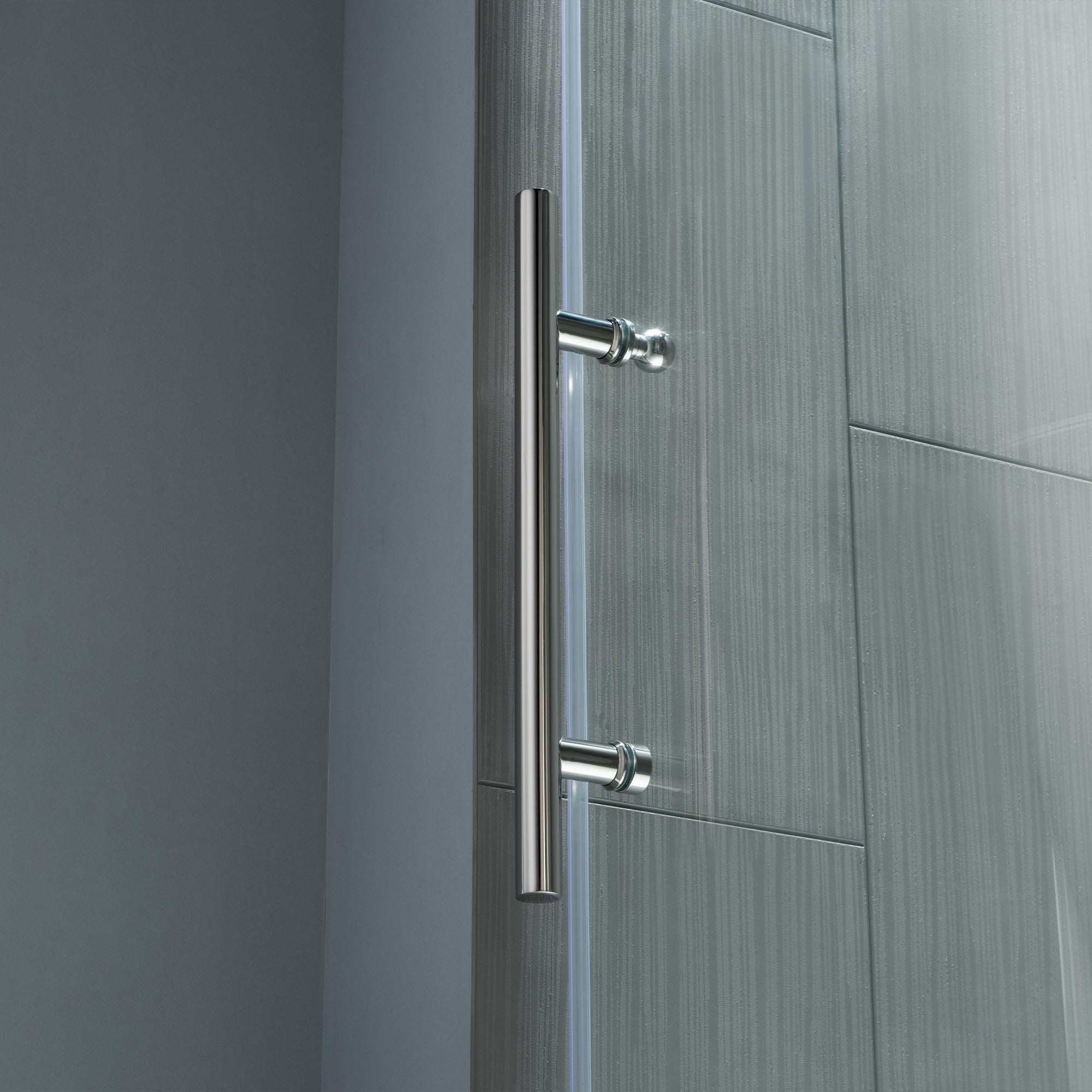 WOODBRIDGE Frameless Shower Doors 56-60" Width x 76"Height with 5/16"(8mm) Clear Tempered Glass Single Sliding with Side Seal Strips, DDM-6076