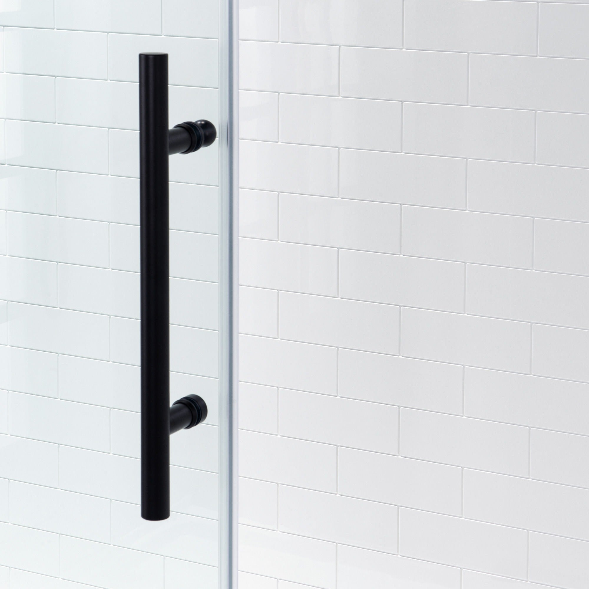 WOODBRIDGE Frameless Shower Doors 56-60" Width x 76"Height with 5/16"(8mm) Clear Tempered Glass Single Sliding with Side Seal Strips, DDM-6076