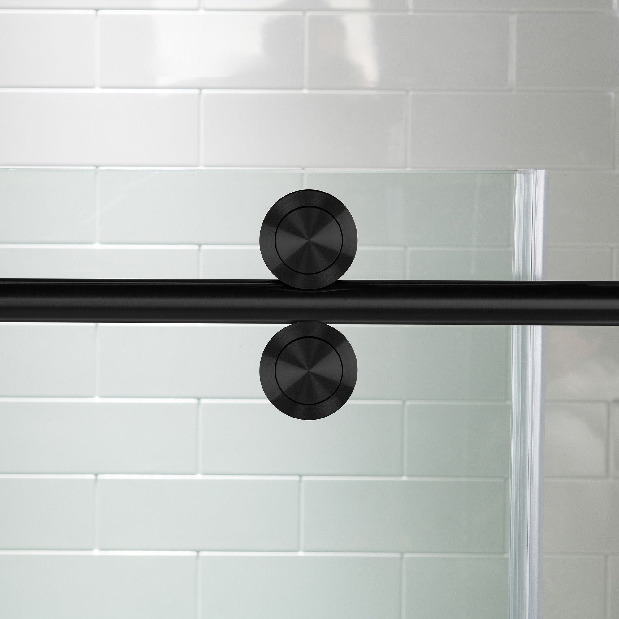 WOODBRIDGE Frameless Shower Doors 56-60" Width x 76"Height with 5/16"(8mm) Clear Tempered Glass Single Sliding with Side Seal Strips, DDM-6076