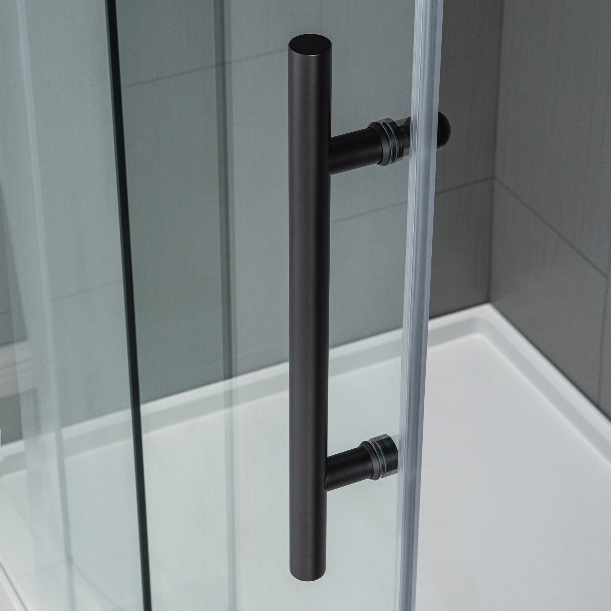 WOODBRIDGE Frameless Shower Doors 56-60" Width x 76"Height with 5/16"(8mm) Clear Tempered Glass Single Sliding with Side Seal Strips, DDM-6076