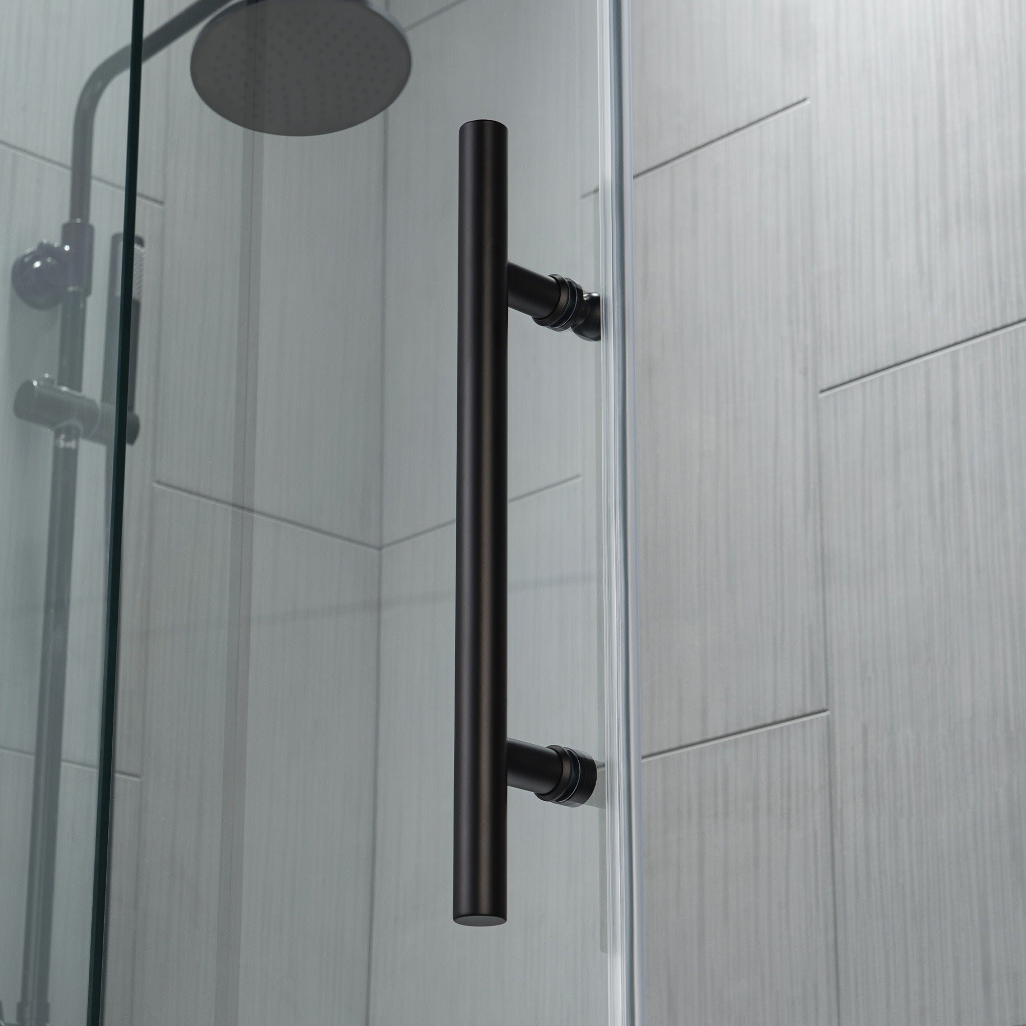 WOODBRIDGE Frameless Shower Doors 56-60" Width x 76"Height with 5/16"(8mm) Clear Tempered Glass Single Sliding with Side Seal Strips, DDM-6076