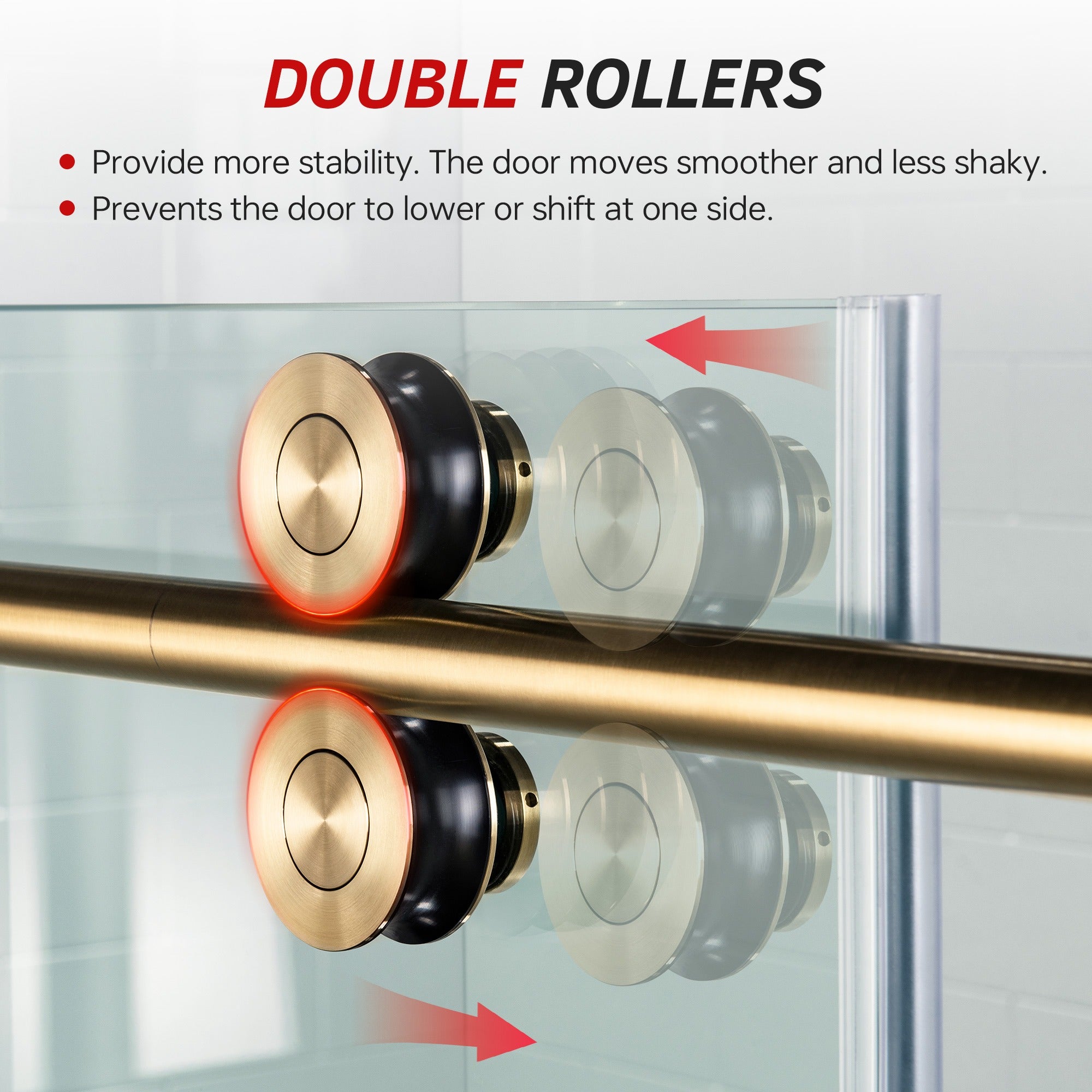 WOODBRIDGE Frameless Shower Doors 56-60" Width x 76"Height with 5/16"(8mm) Clear Tempered Glass Single Sliding with Side Seal Strips, DDM-6076
