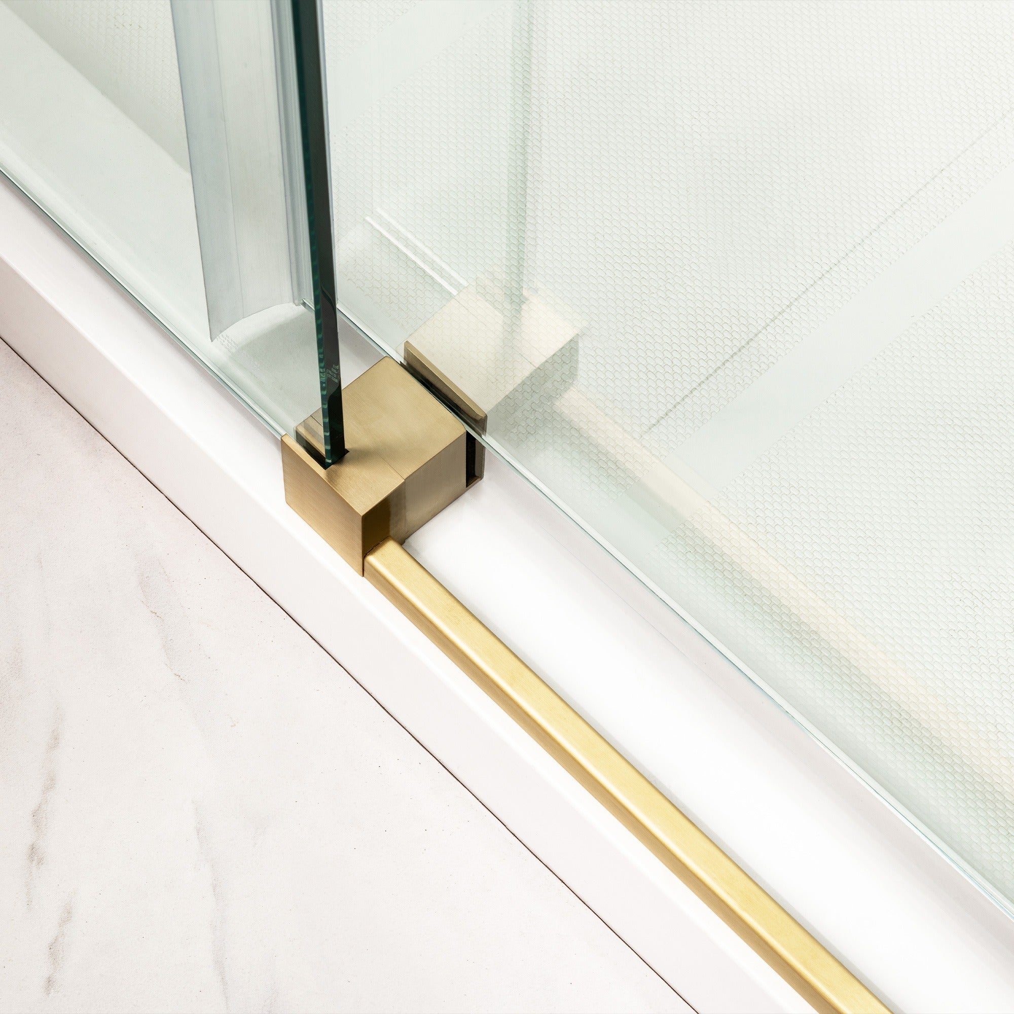 WOODBRIDGE Frameless Shower Doors 56-60" Width x 76"Height with 5/16"(8mm) Clear Tempered Glass Single Sliding with Side Seal Strips, DDM-6076